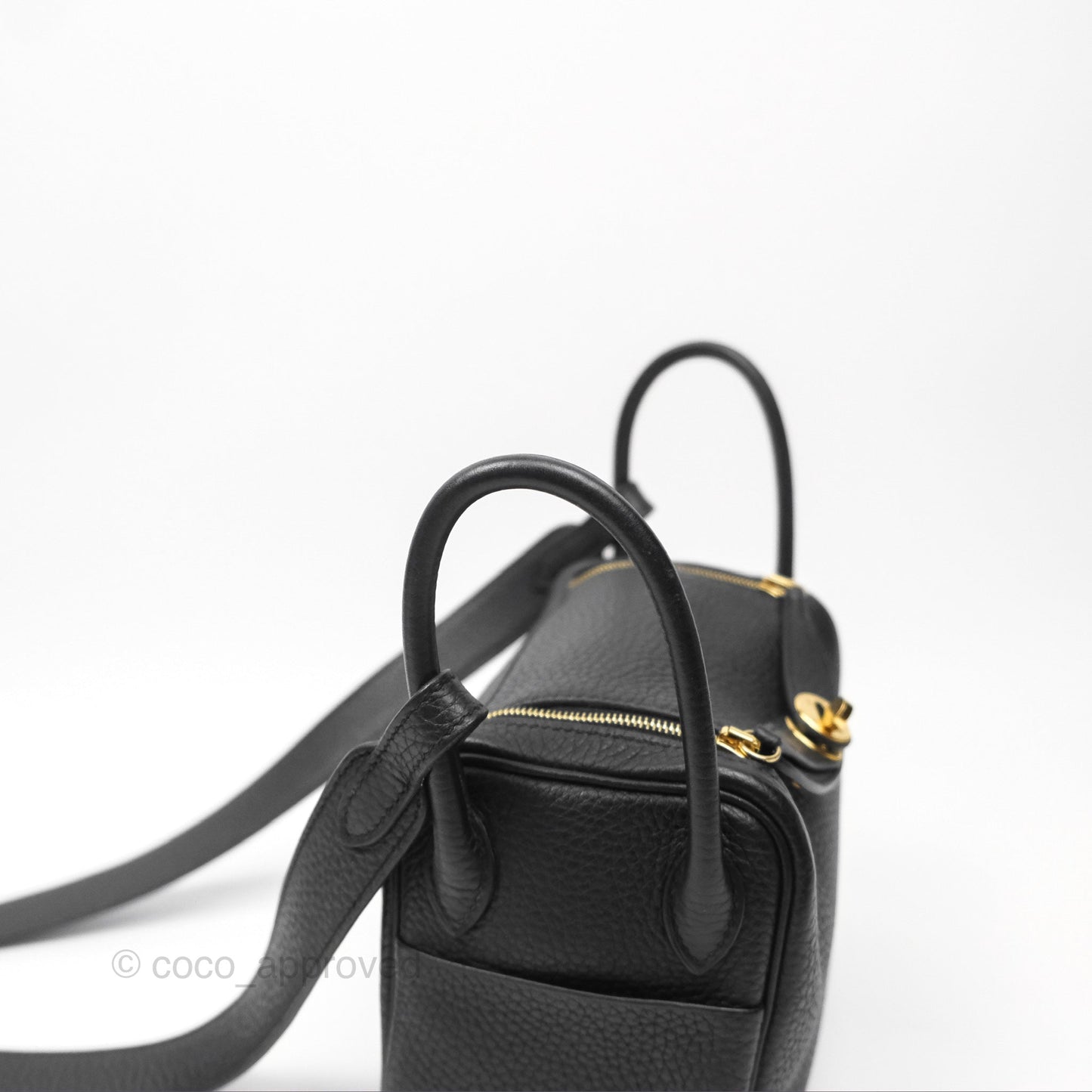 Hermès Mini Lindy 20 Noir 89 Clemence Gold Hardware