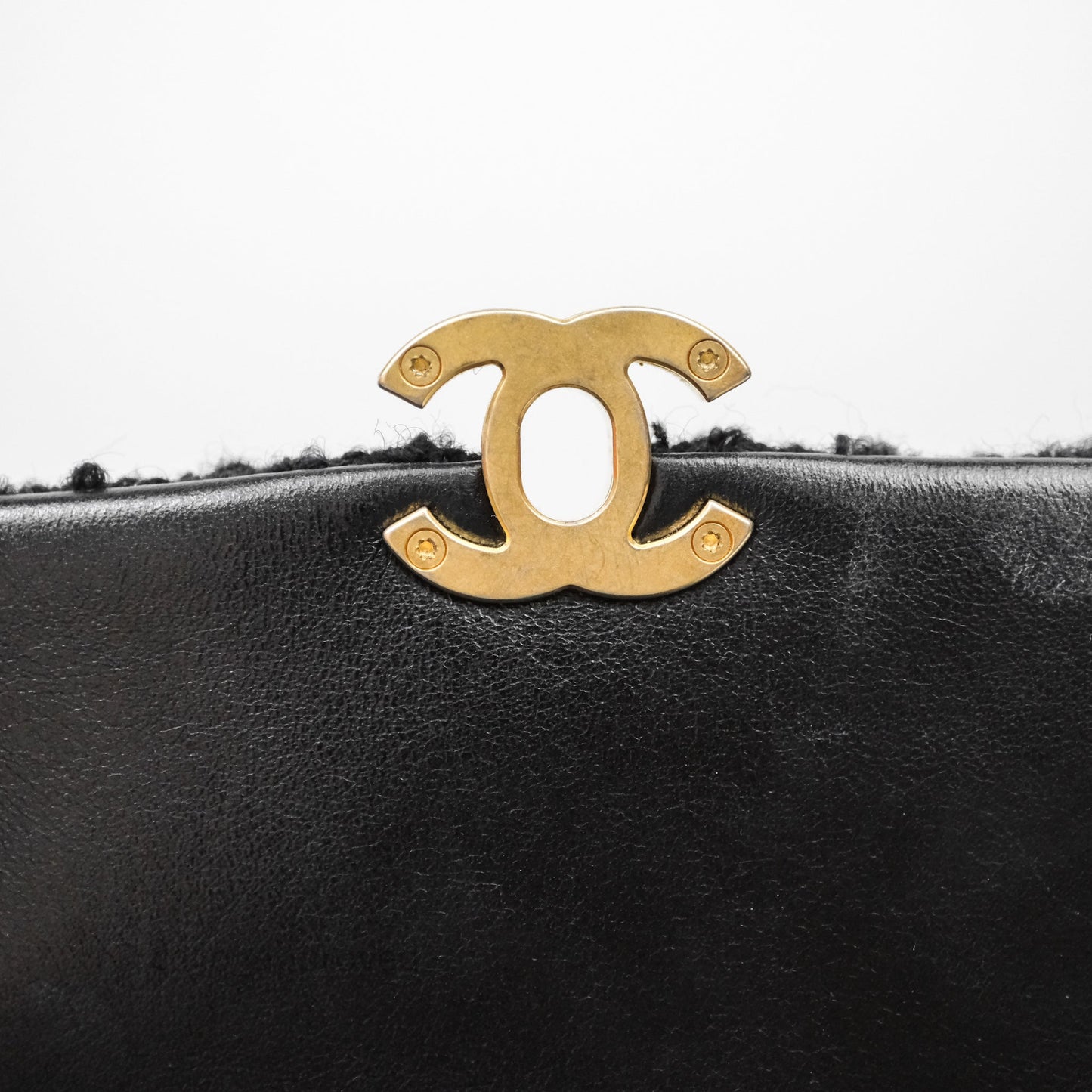 Chanel Duma Backpack Black Tweed Aged Gold Hardware