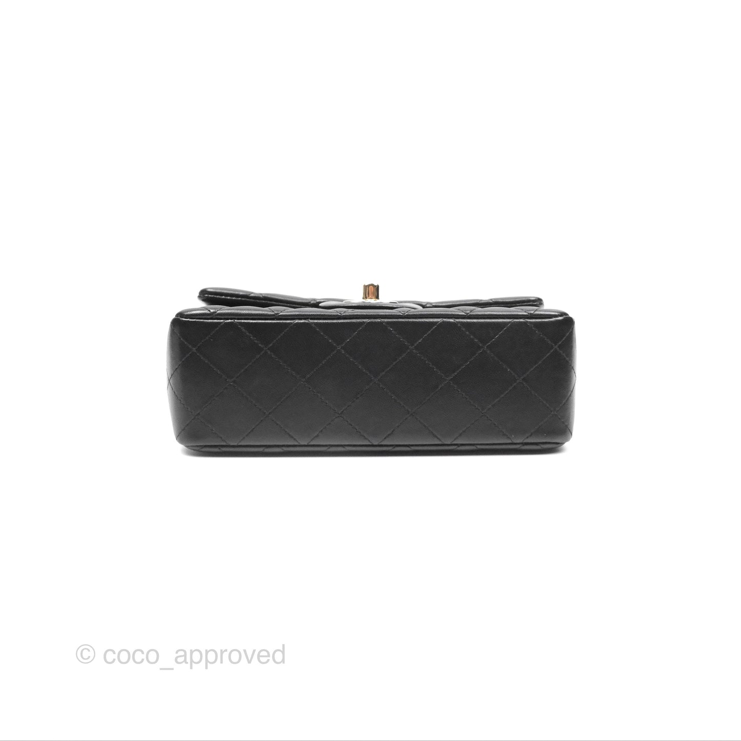 Chanel Mini Rectangular Flap Quilted Black Lambskin Gold Hardware