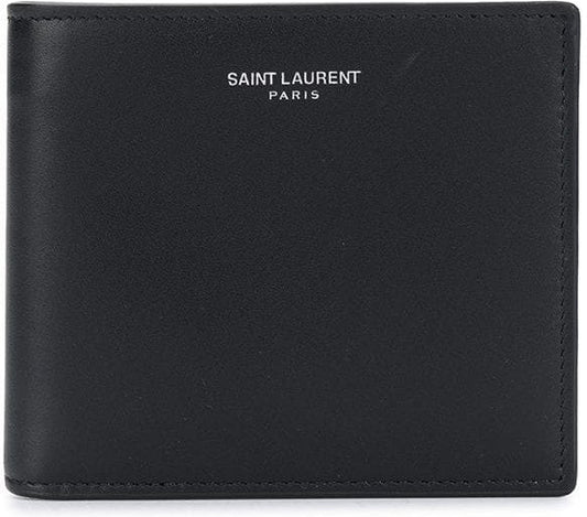 Luxury Saint Laurent Men's Leather Bi-Fold Wallet in Black | 3963070U90N