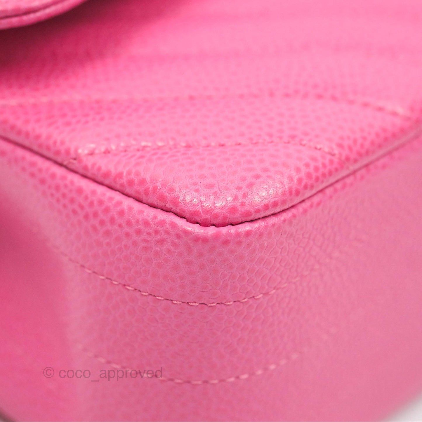 Chanel Medium Classic Flap Chevron Pink Caviar Silver Hardware