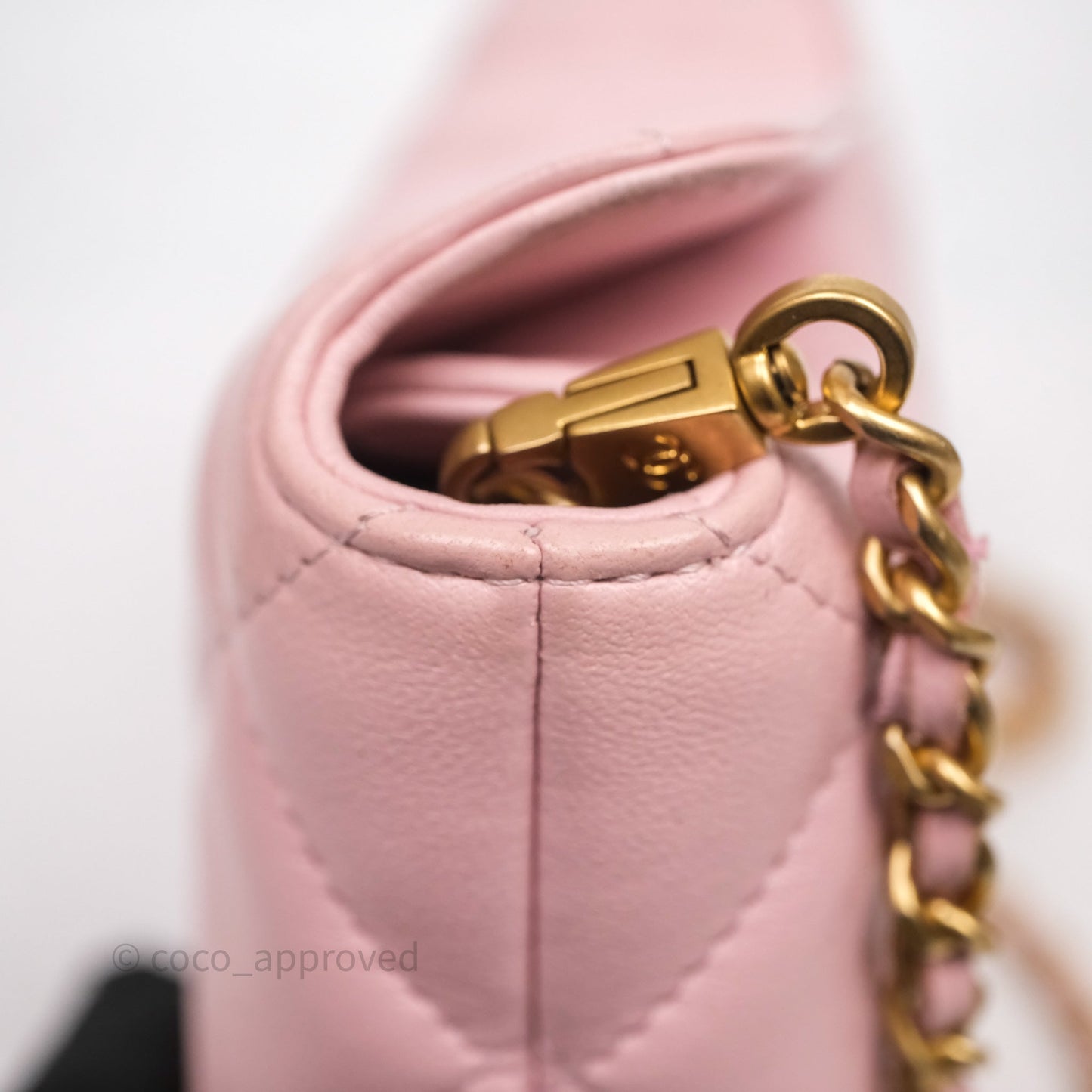 Chanel Quilted Hobo With CC Adjustable Chain Pink Lambskin Aged Gold Hardware