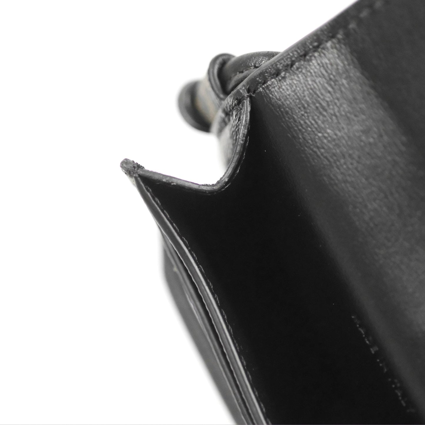 Celine Phone Pouch with Flap Black Triomphe Canvas Lambskin
