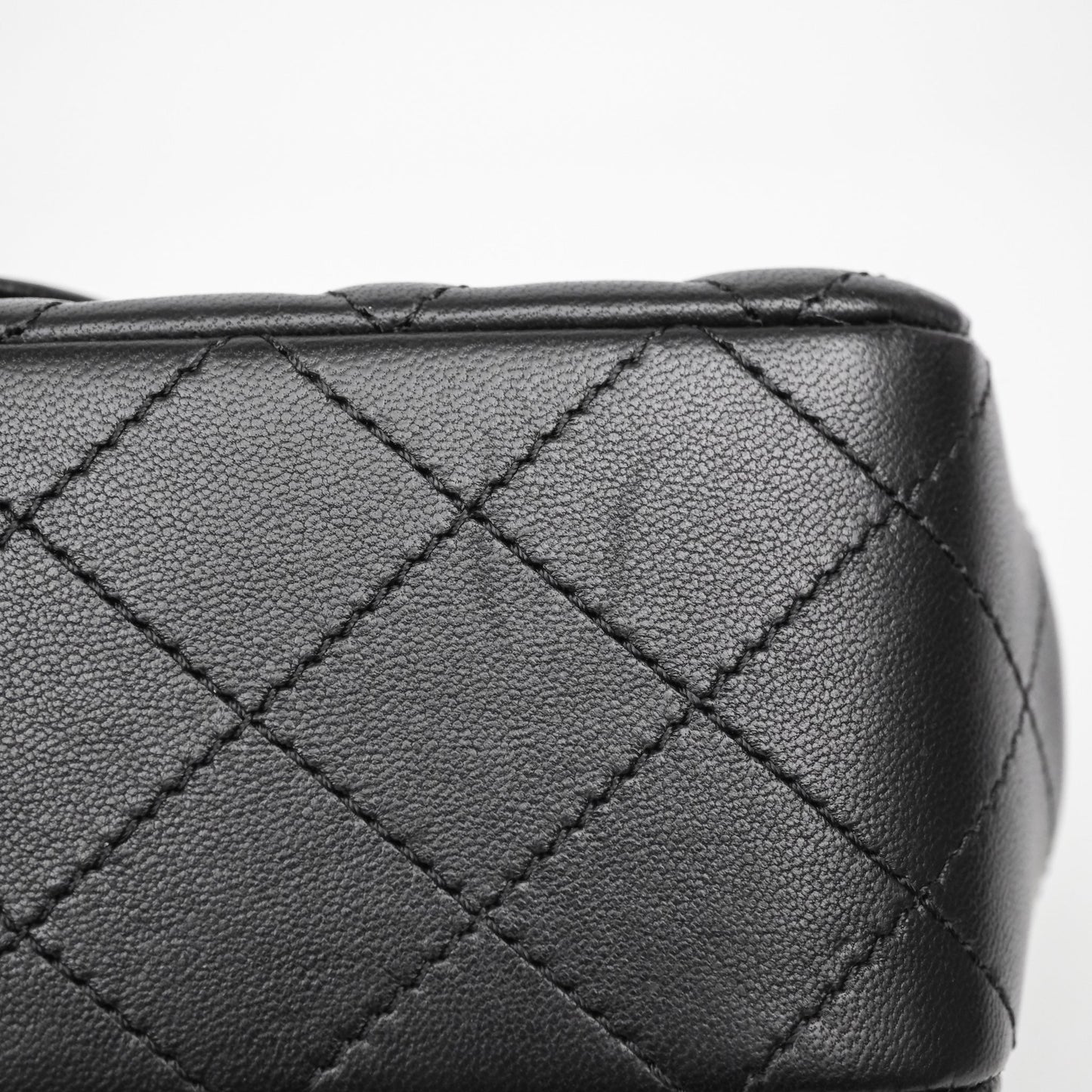 Chanel Mini Rectangular Flap with Camellia Adjustable Chain Black Lambskin Aged Gold Hardware