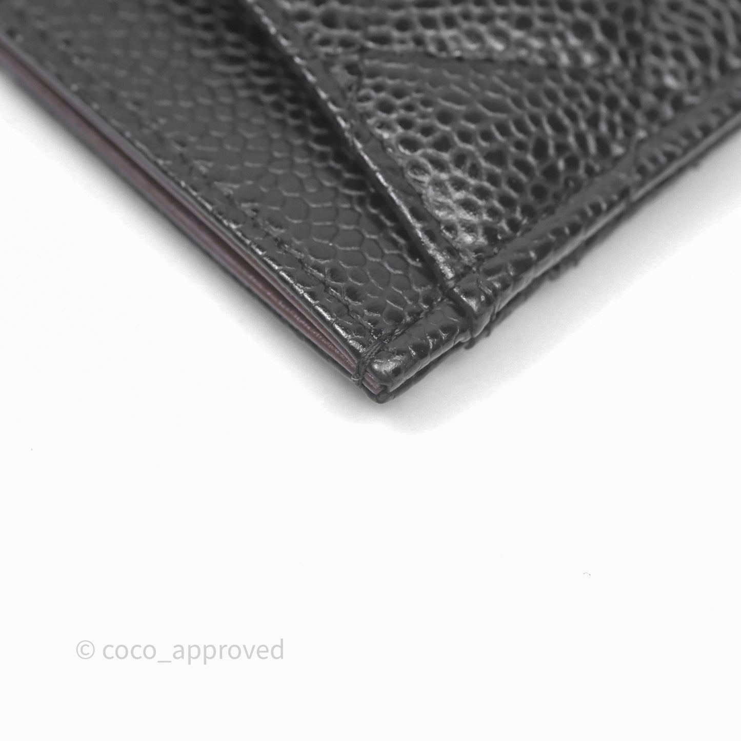 Chanel Classic Flat Card Holder Black Caviar Gold Hardware