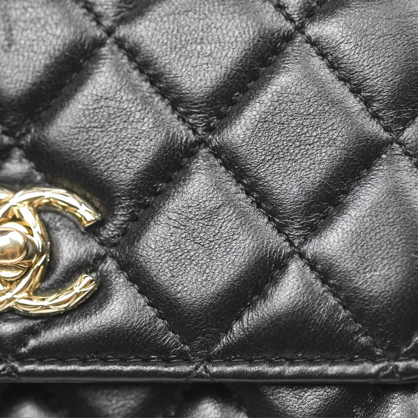 Chanel Mini Trendy WOC Black Lambskin Gold Hardware
