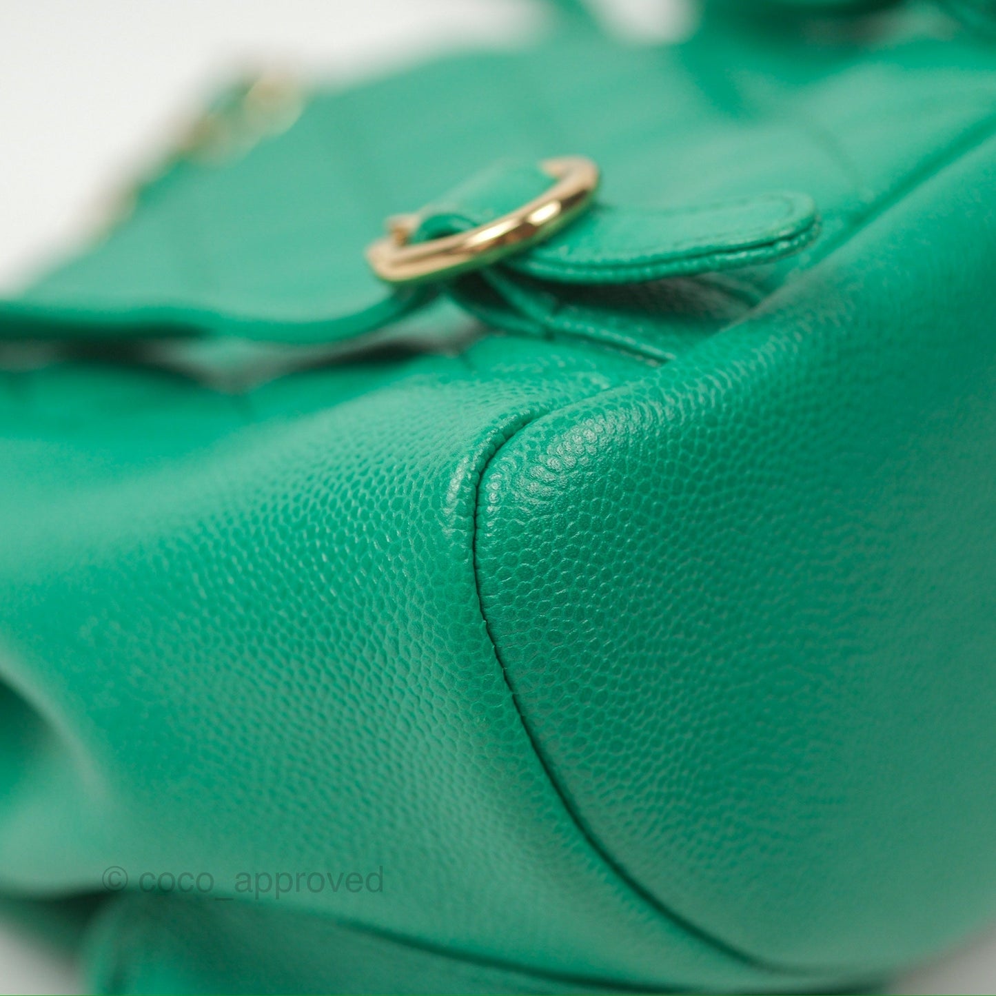 Chanel Duma Backpack Small Green Caviar Gold Hardware 23P