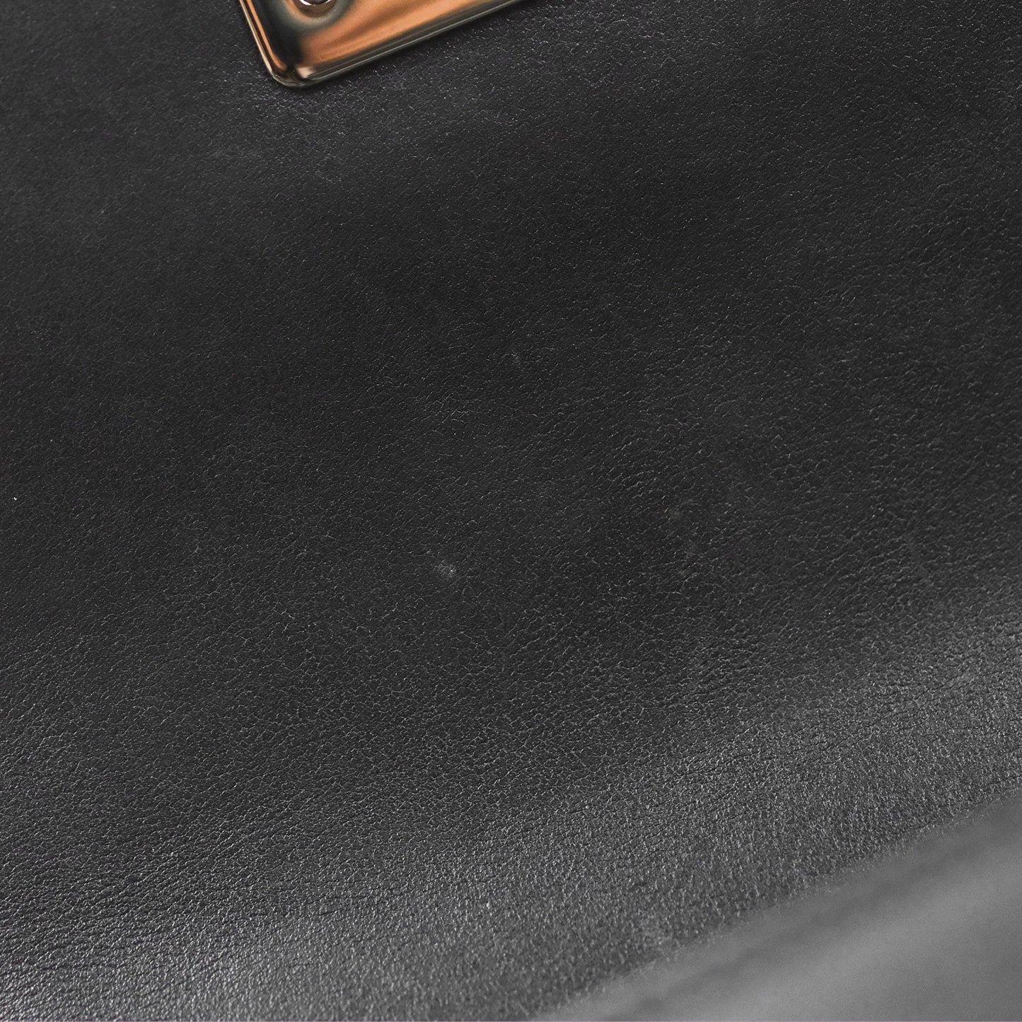 Chanel Small Chevron Boy Black Calfskin Silver Hardware