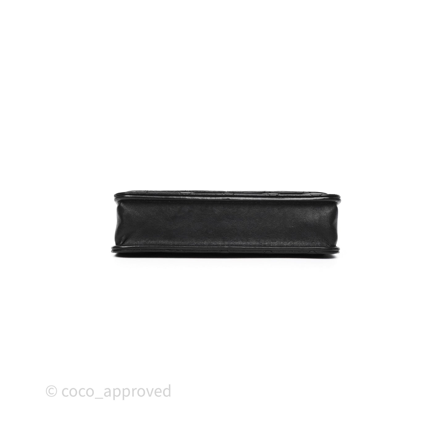 Chanel All Slide Adjustable Chain Phone Holder WOC Black Lambskin