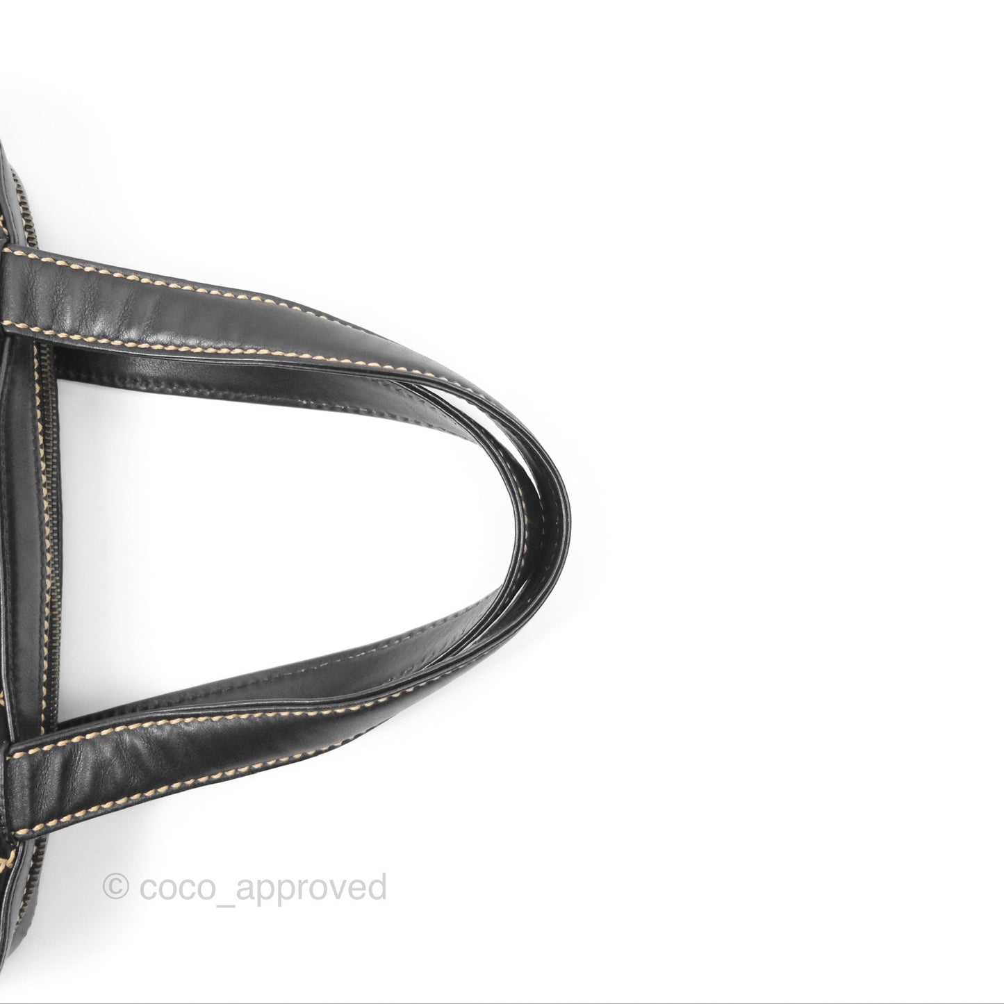 Chanel Vintage Wild Stitch Tote Bag Lambskin Black
