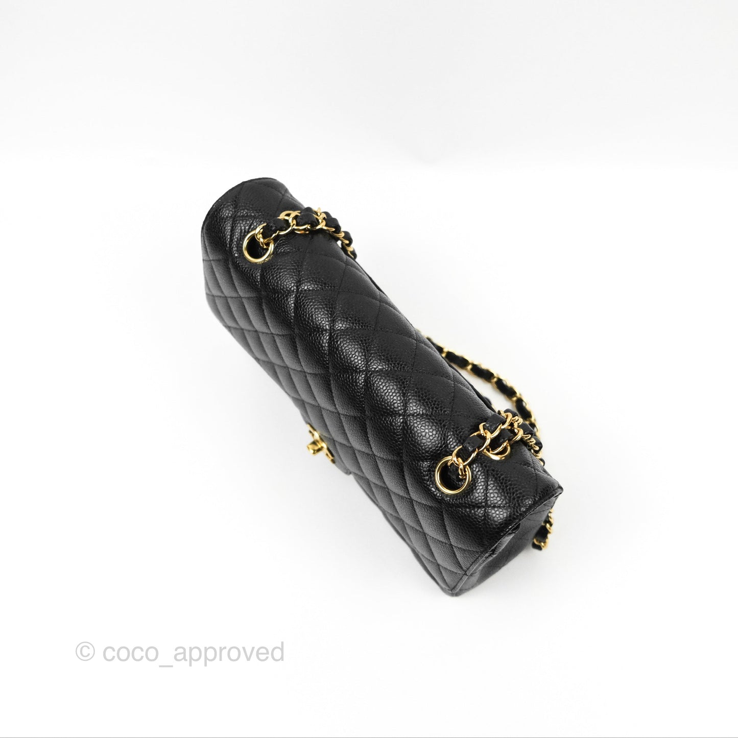 Chanel Classic M/L Medium Flap Quilted Black Caviar Gold Hardware