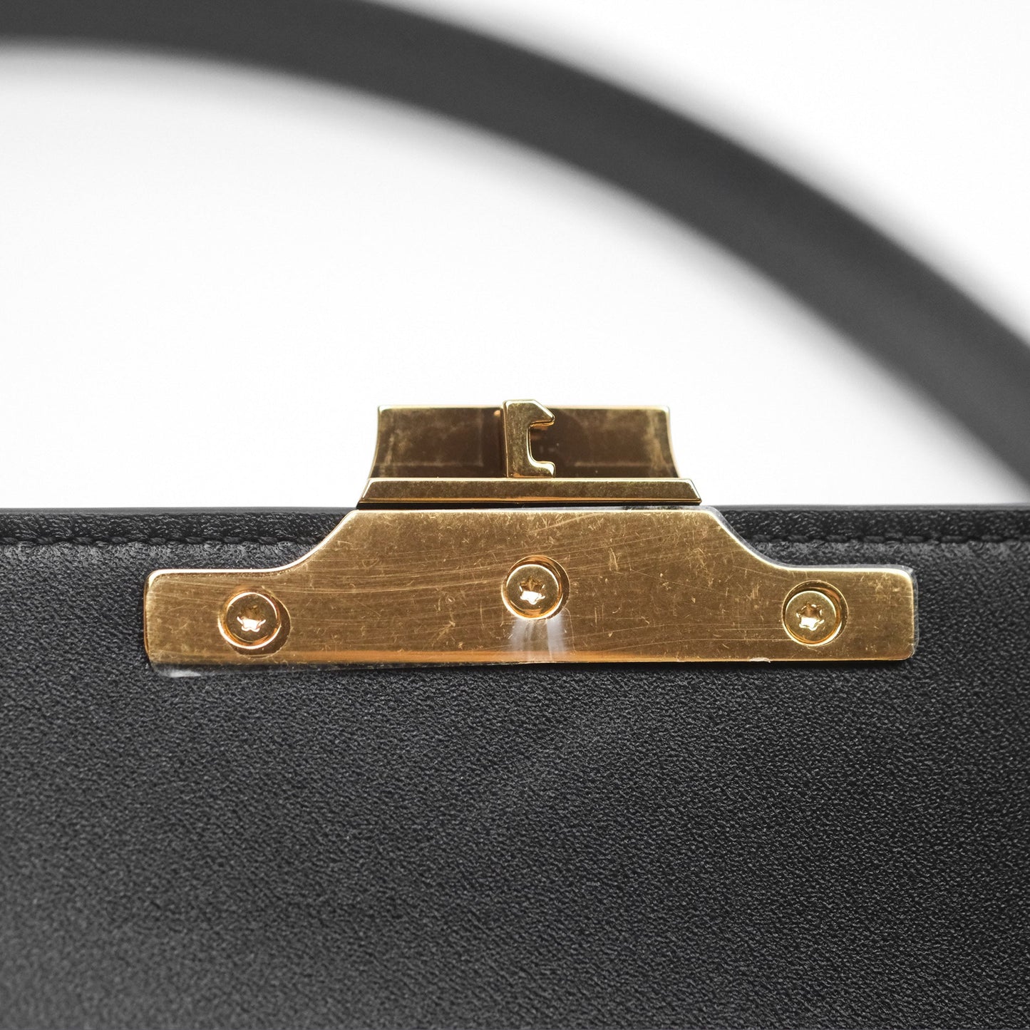 Celine Triomphe Shoulder Bag Black Calfskin