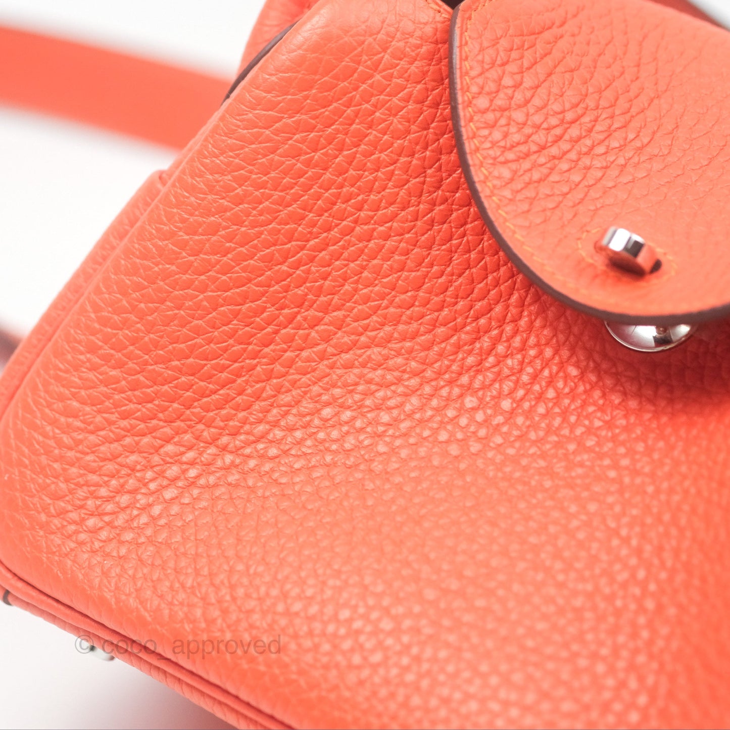 Hermès Mini Lindy 20 Orange Poppy 8V Clemence Palladium Hardware