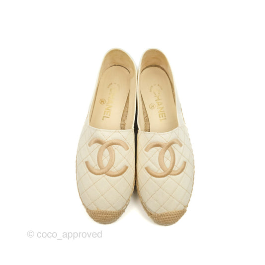 Chanel CC Espadrille Light Beige Size 37