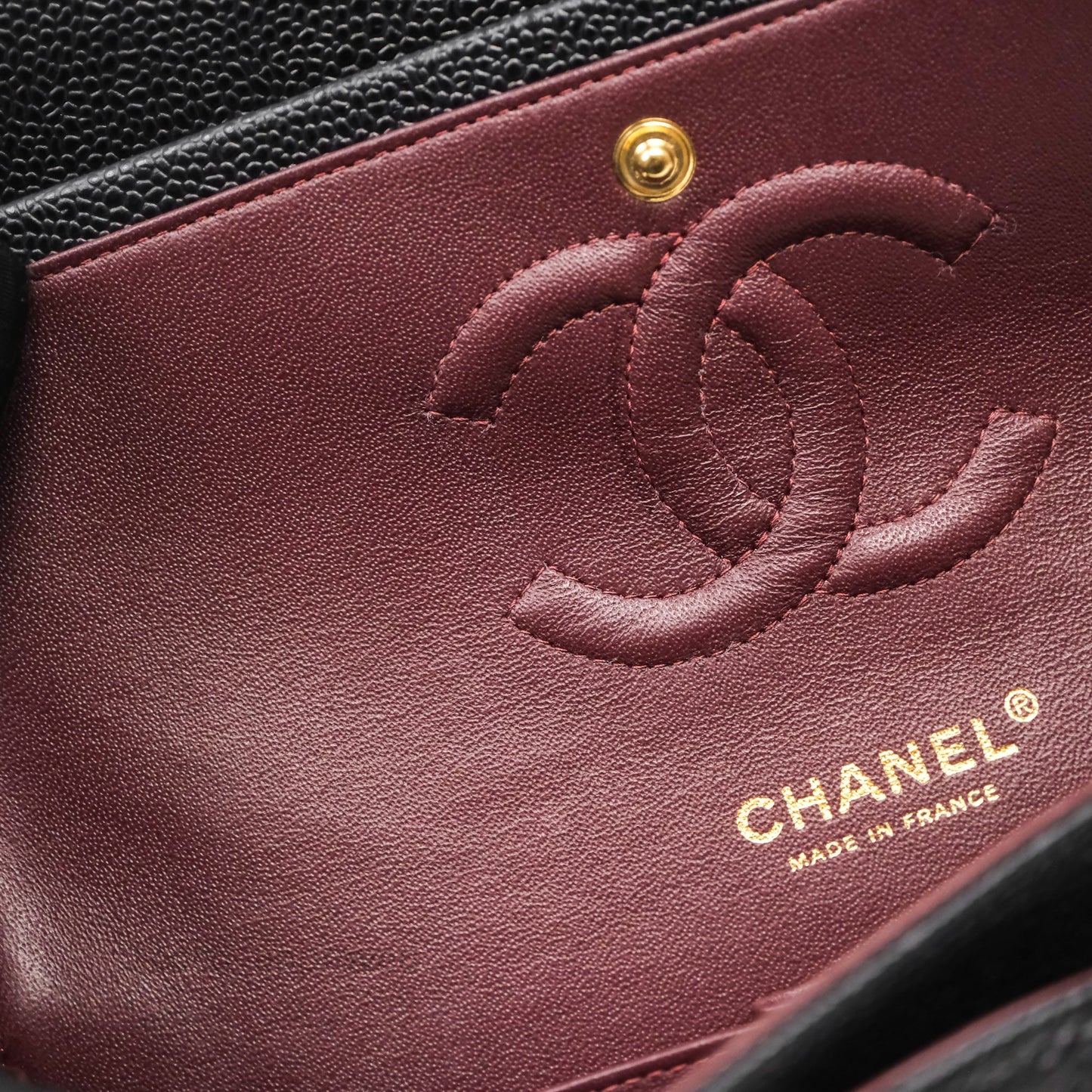 Chanel Classic M/L Medium Flap Quilted Black Caviar Gold Hardware