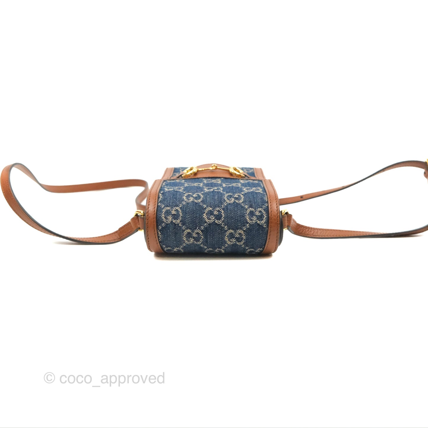 Gucci Horsebit 1955 Mini Bag GG Denim/ Brown Leather