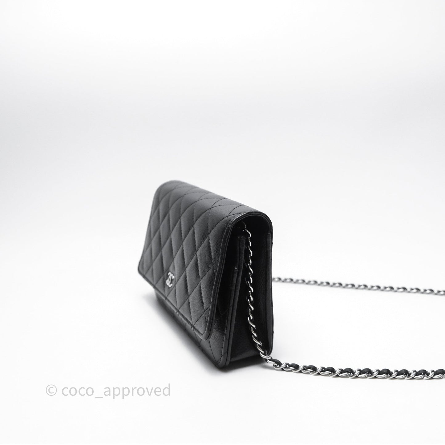 Chanel Quilted WOC Black Caviar Silver Hardware