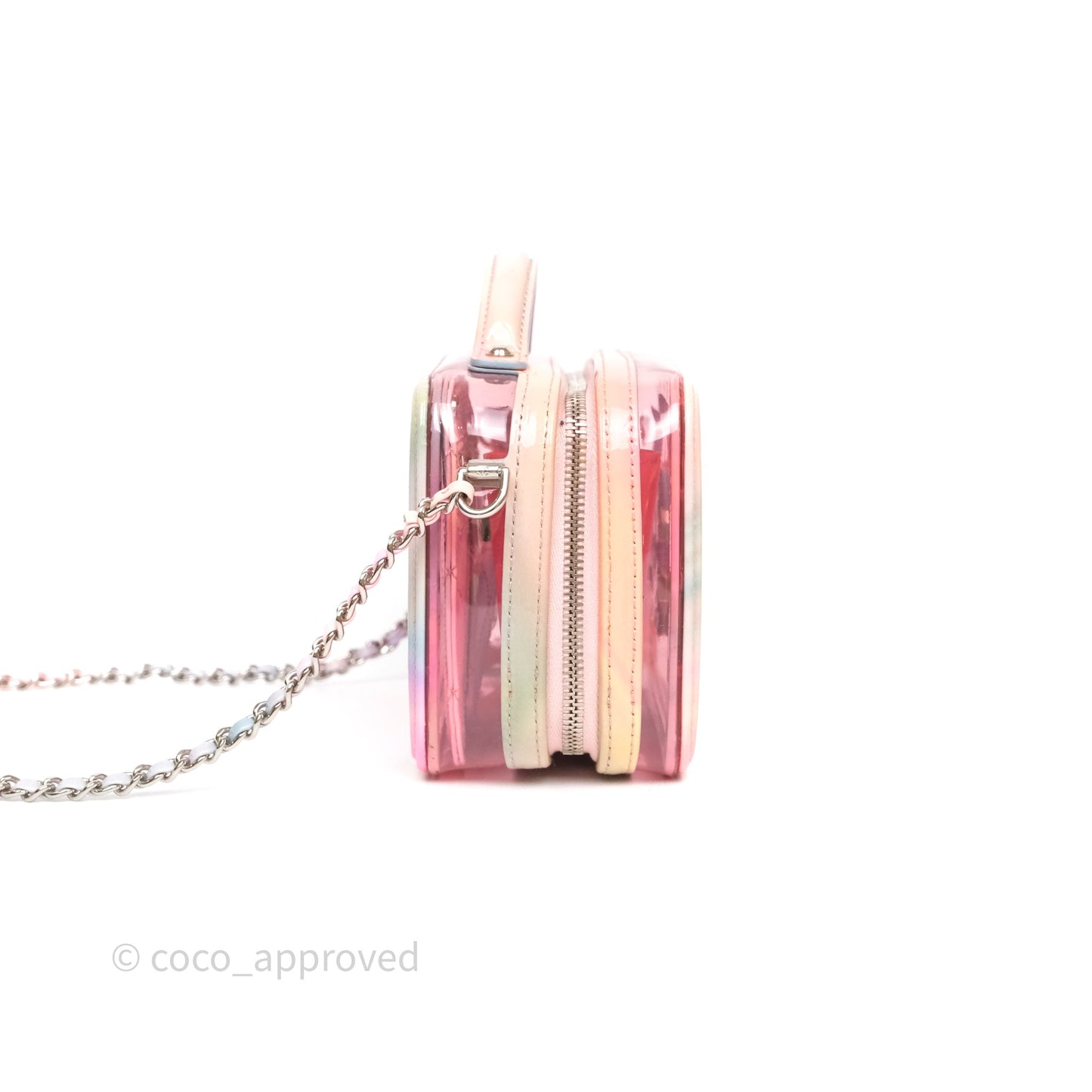 Chanel Filigree Pink Vanity Case PVC Silver Hardware