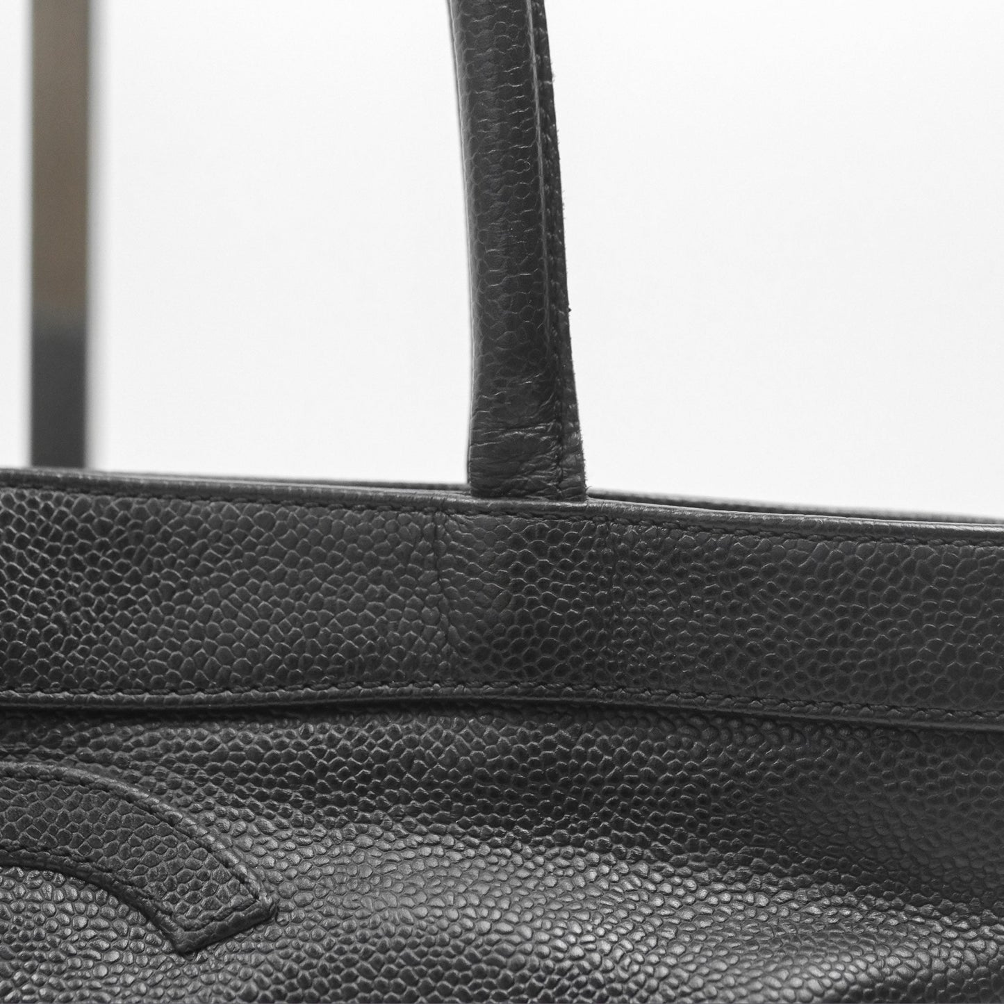 Chanel Vintage CC Tote Bag Black Caviar