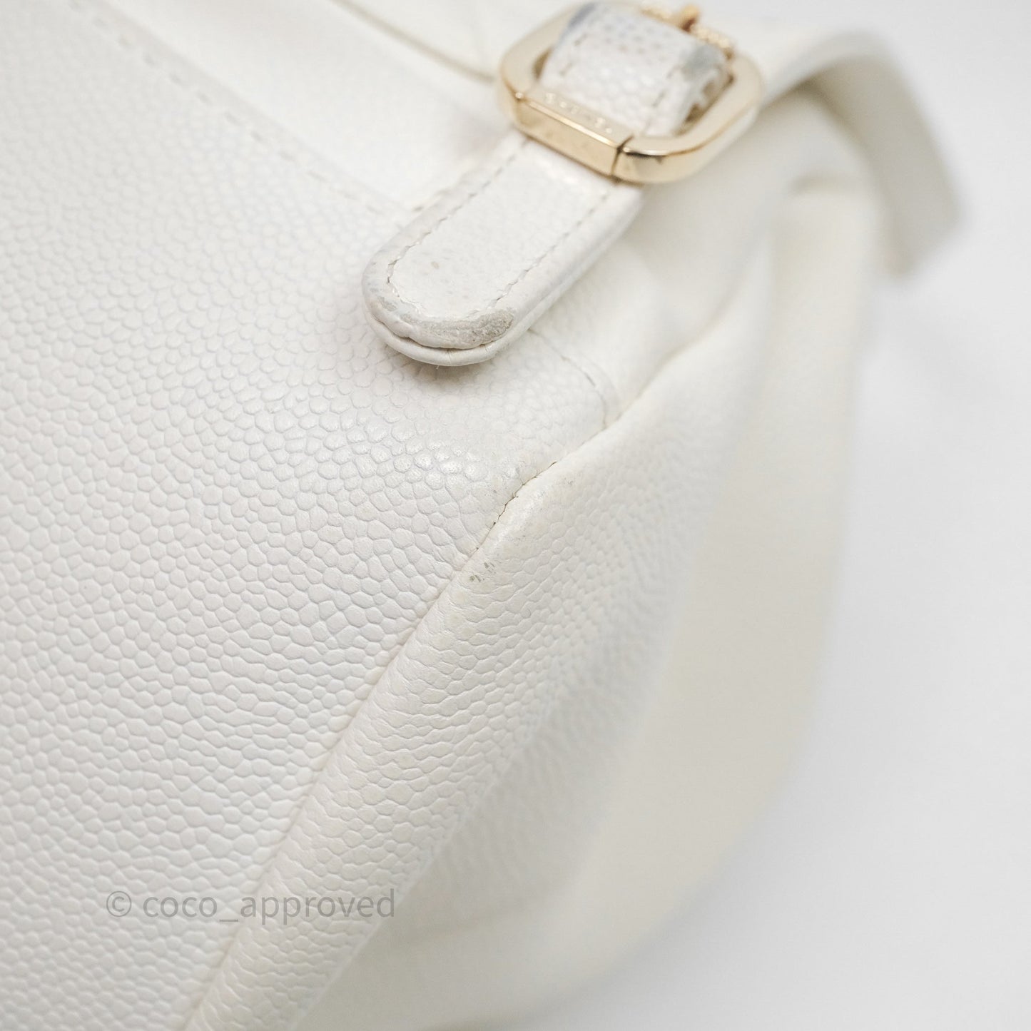 Chanel Quilted Business Affinity Backpack Ivory White Caviar Gold Hardware