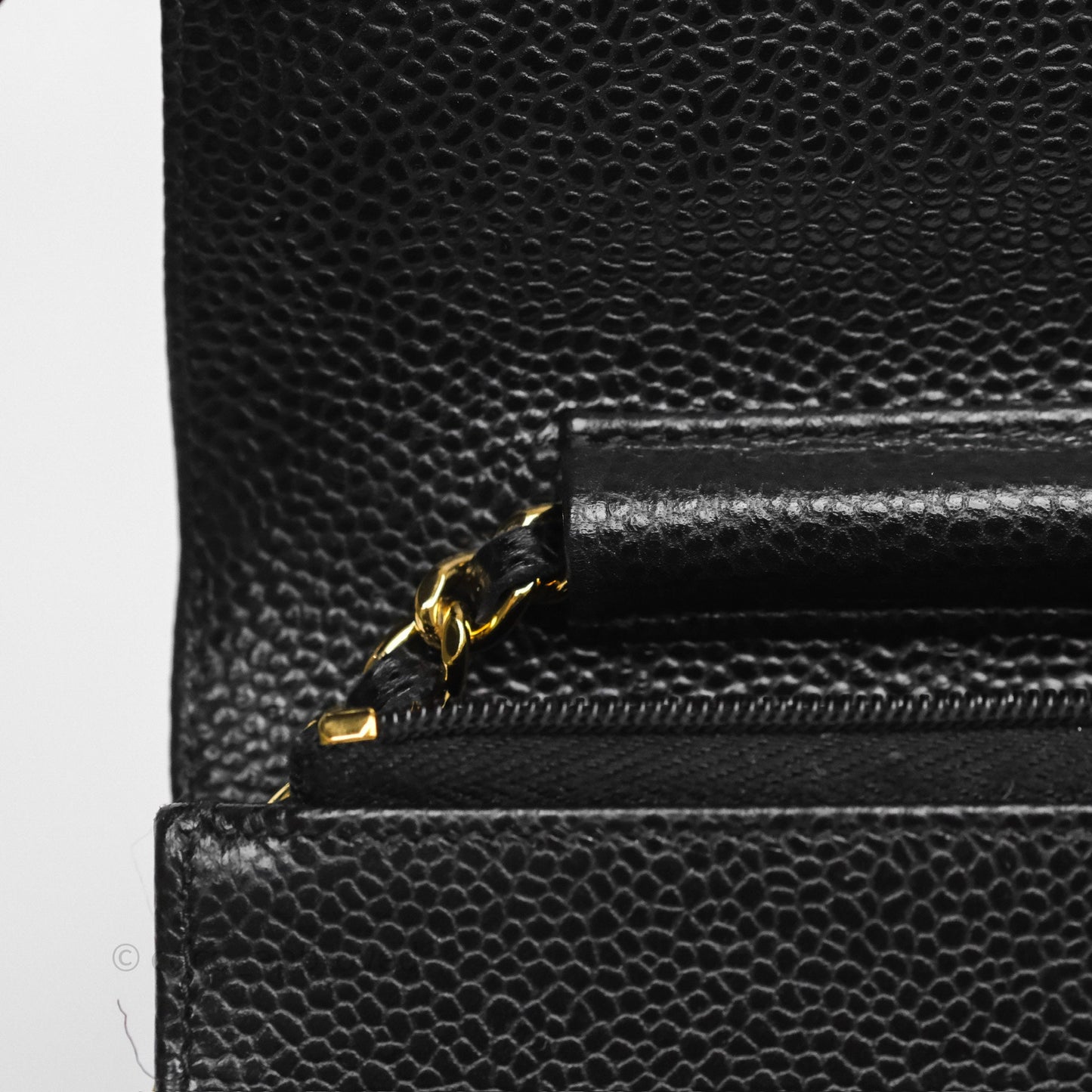 Chanel Classic Wallet On Chain WOC Quilted  Black Caviar Gold Hardware