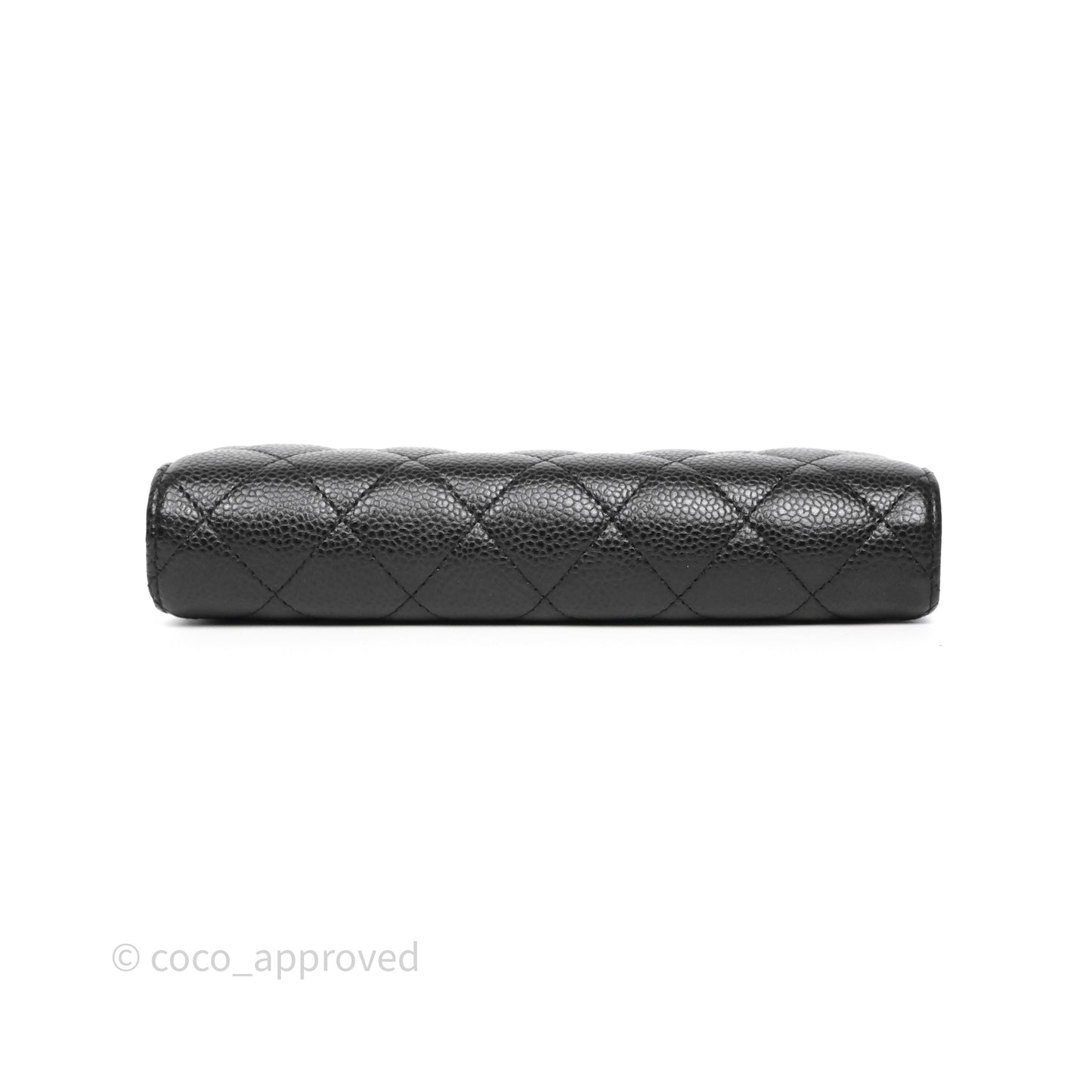 Chanel Quilted Classic Zip Long Wallet Black Caviar Gold Hardware