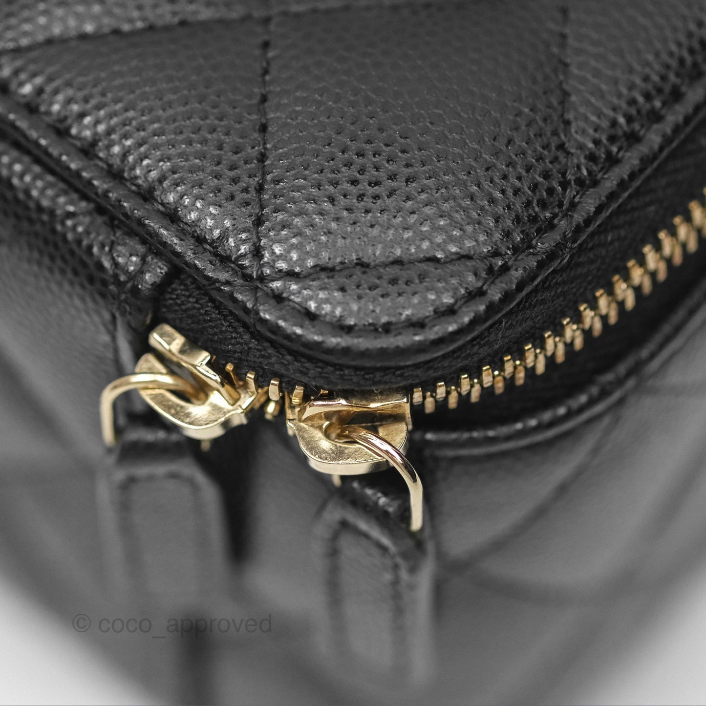 Chanel Vanity Rectangular With Chain Black Caviar Gold Hardware