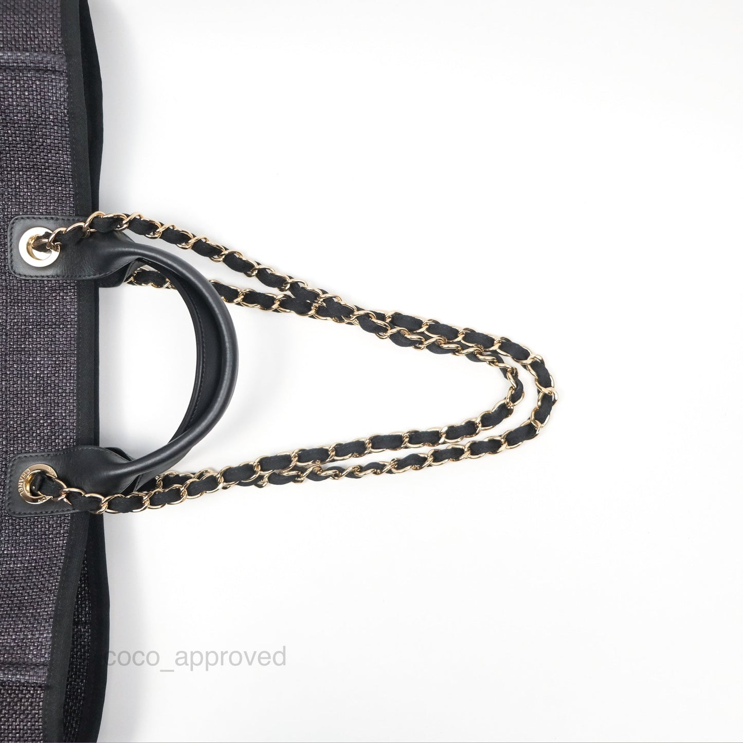 Chanel Large Deauville Black Raffia Gold Hardware