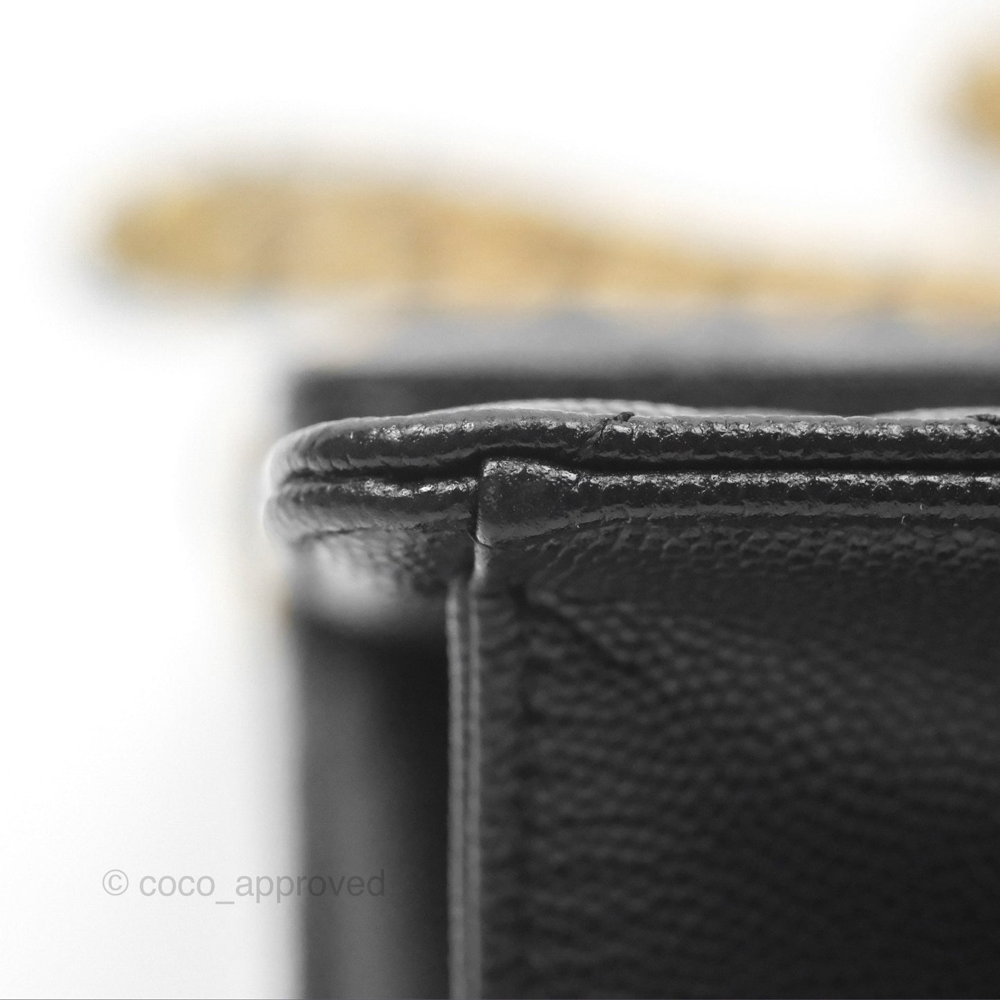 Chanel Chain Flap Bag Black Caviar Aged Gold Hardware 23A