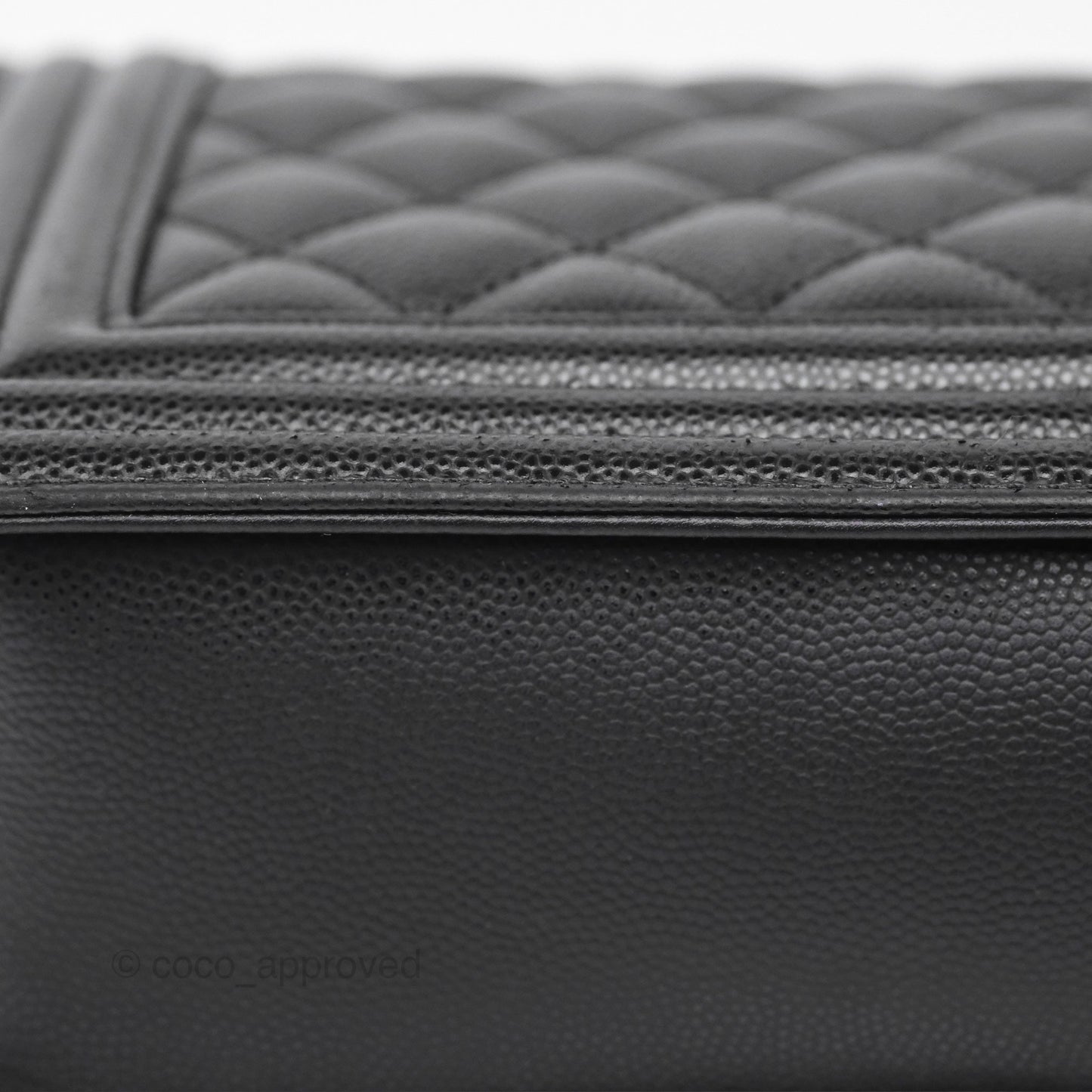 Chanel Medium Boy Quilted Black Caviar Ruthenium Hardware