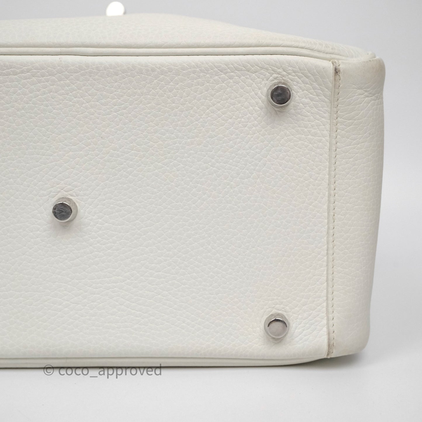 Hermès Lindy 30 White Clemence Palladium Hardware