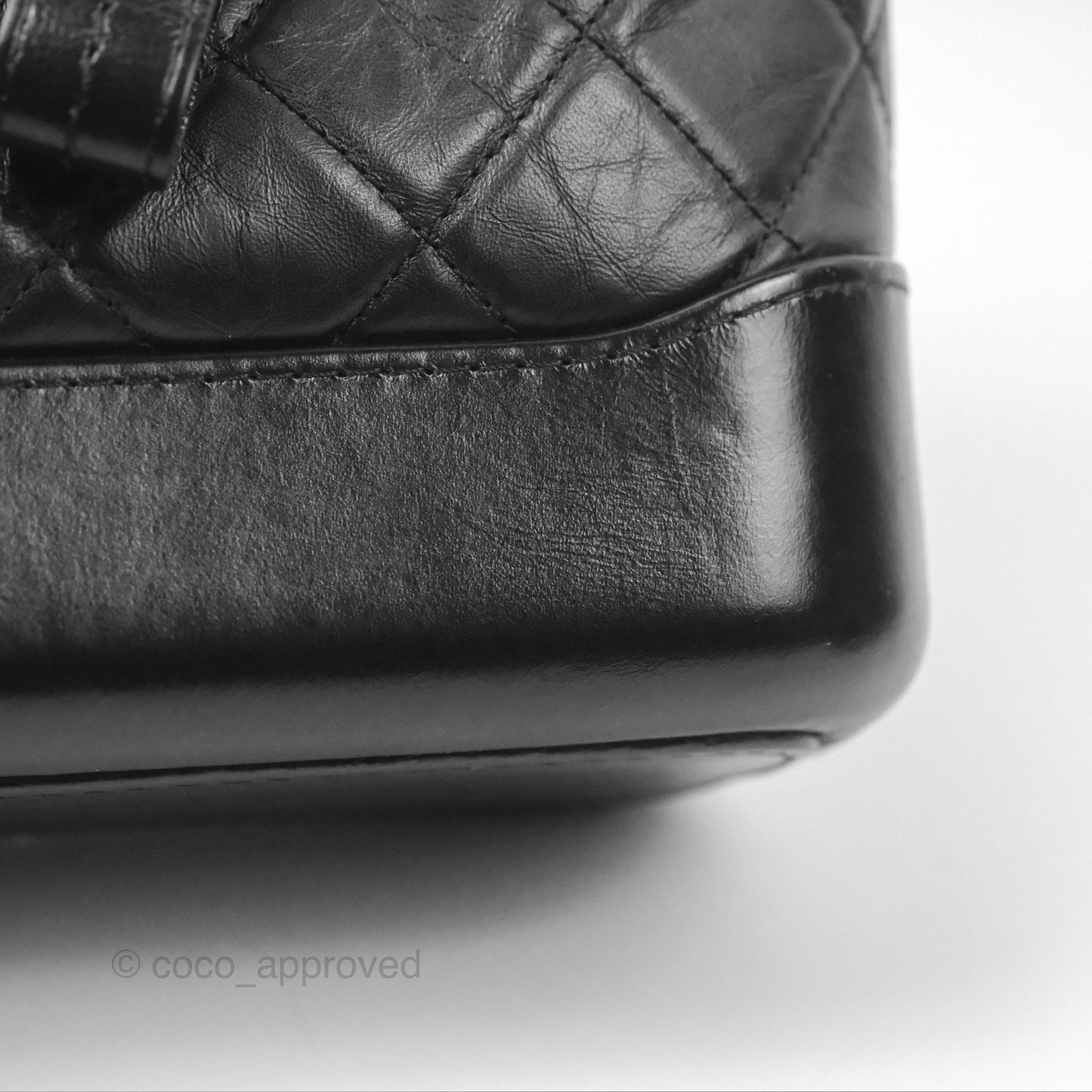 Chanel Small Gabrielle Hobo Quilted Black Aged Calfskin
