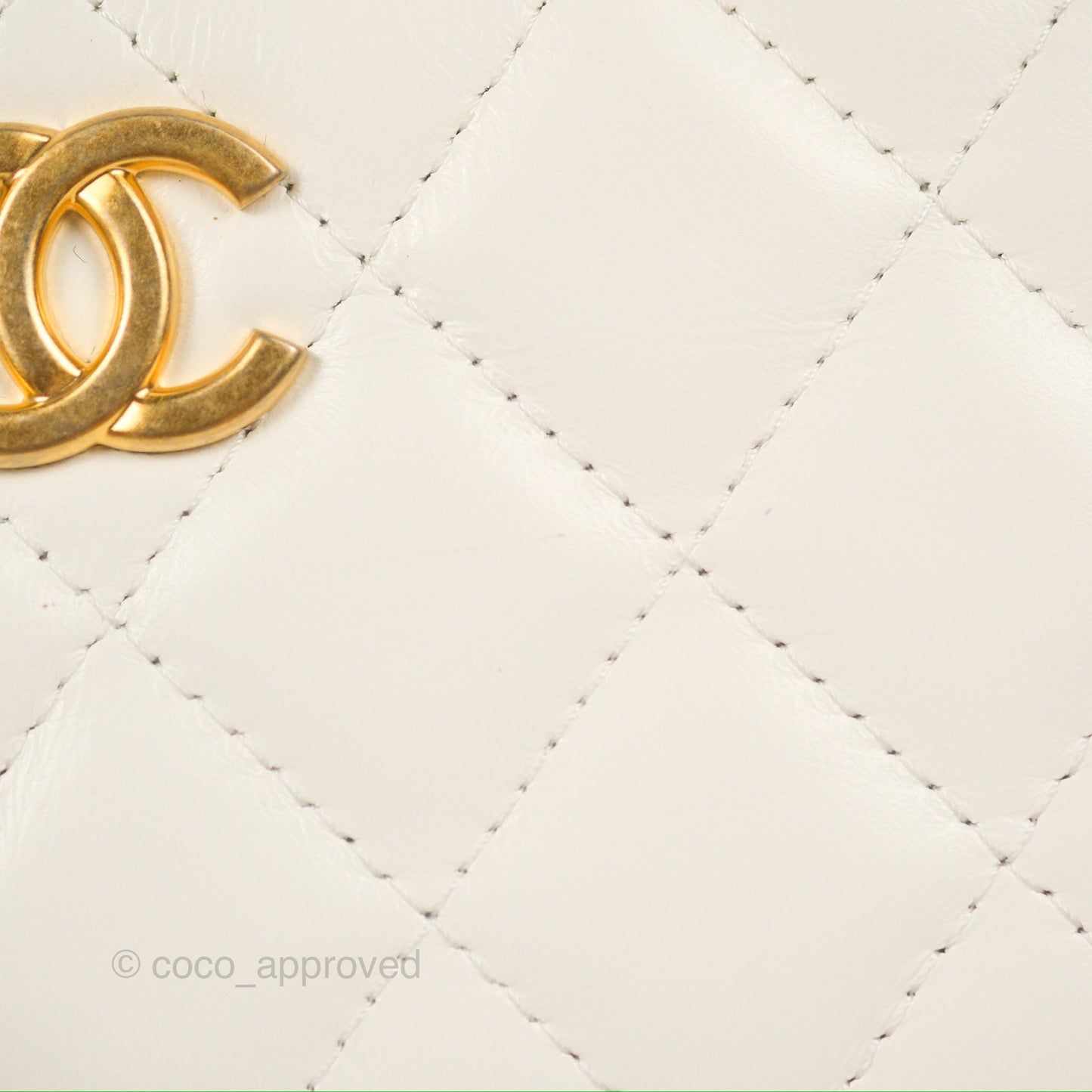 Chanel Rainbow Top Handle Vanity White Glazed Lambskin 23P