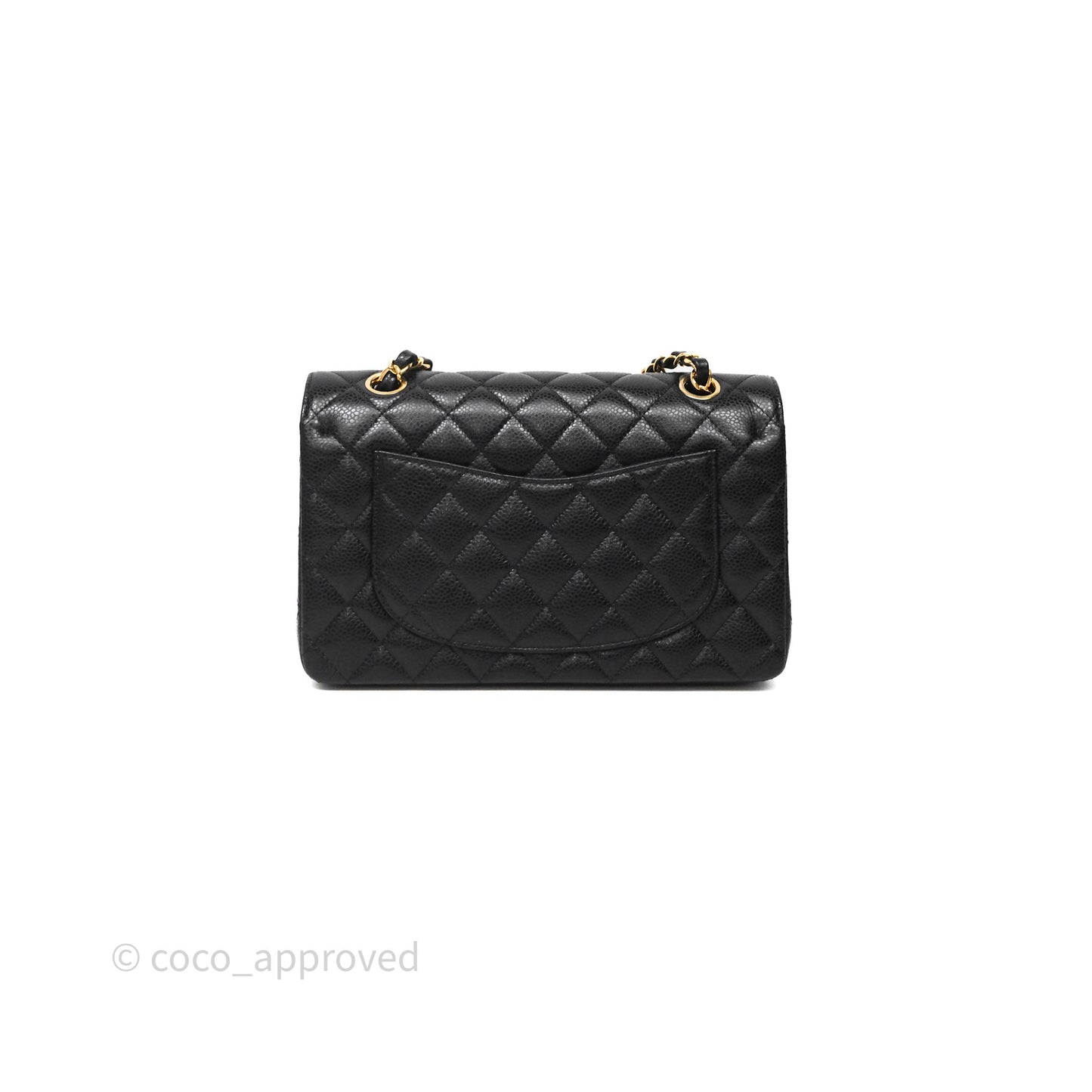Chanel Small Classic Flap Quilted Black Caviar Gold Hardware