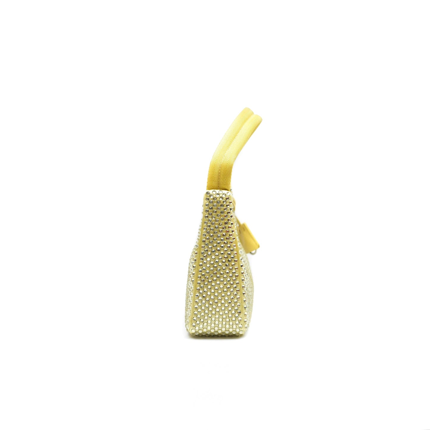 Prada Re-Edition 2000 Nylon Mini Bag Yellow Crystal Embellished