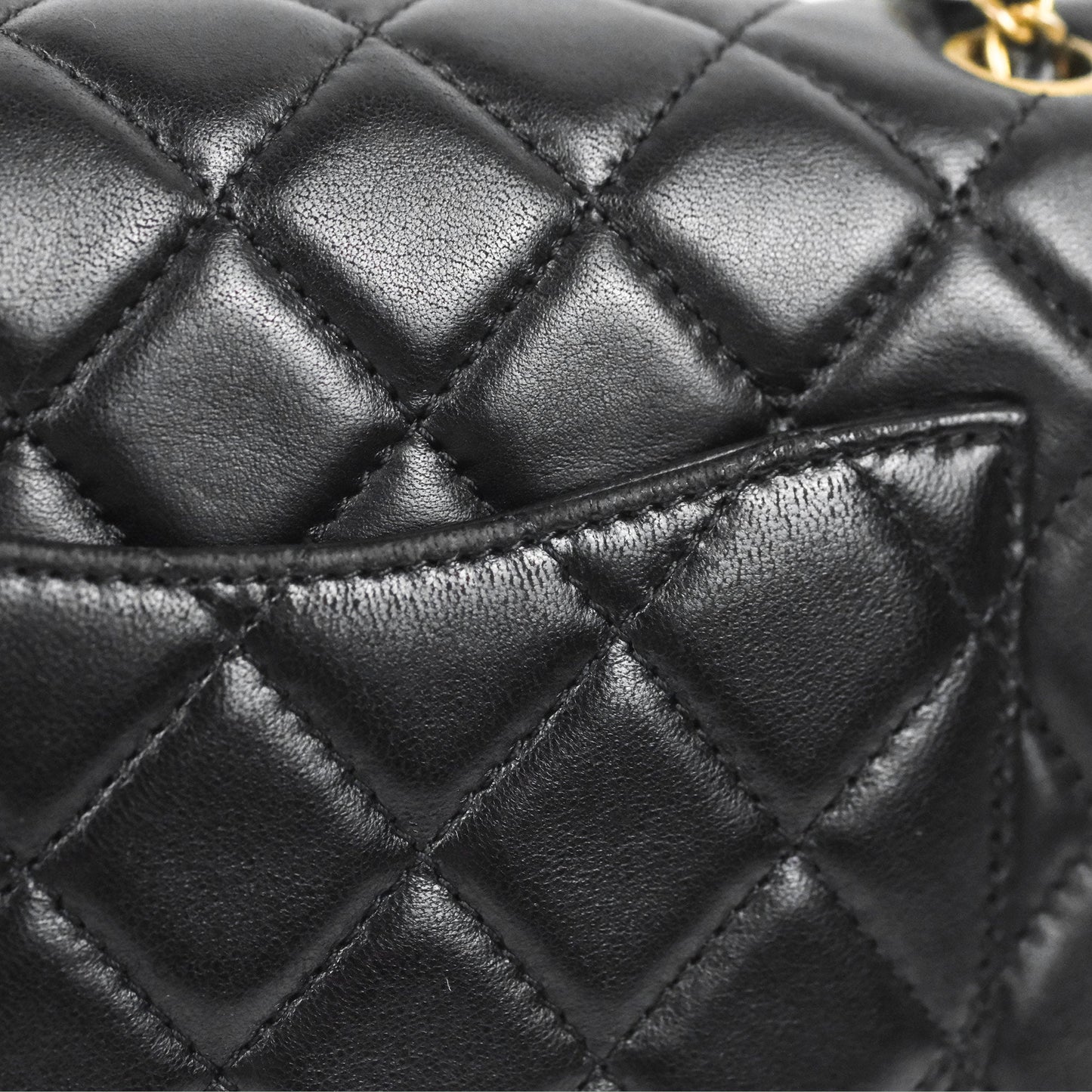 Chanel Mini Rectangular Pearl Crush Black Lambskin Aged Gold Hardware