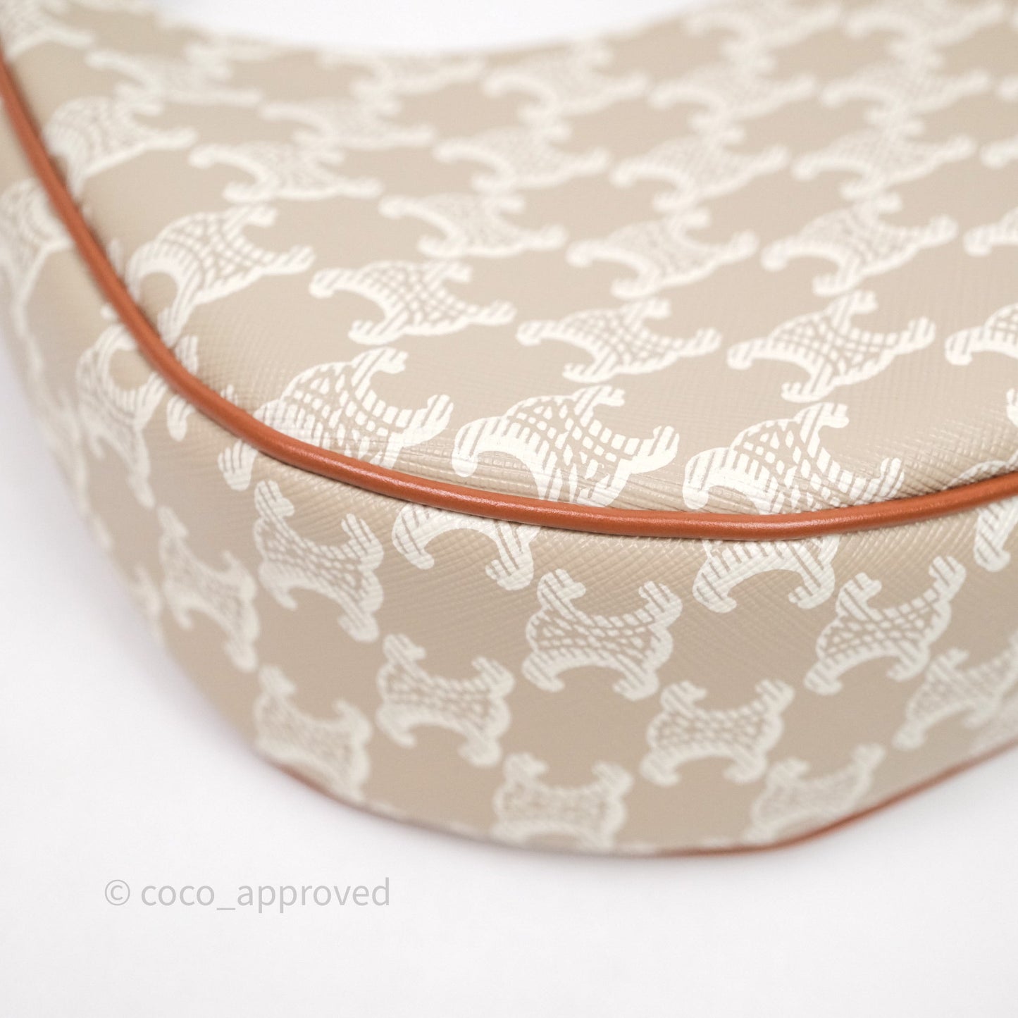 Celine Ava Bag In Triomphe Canvas Calfskin Grege