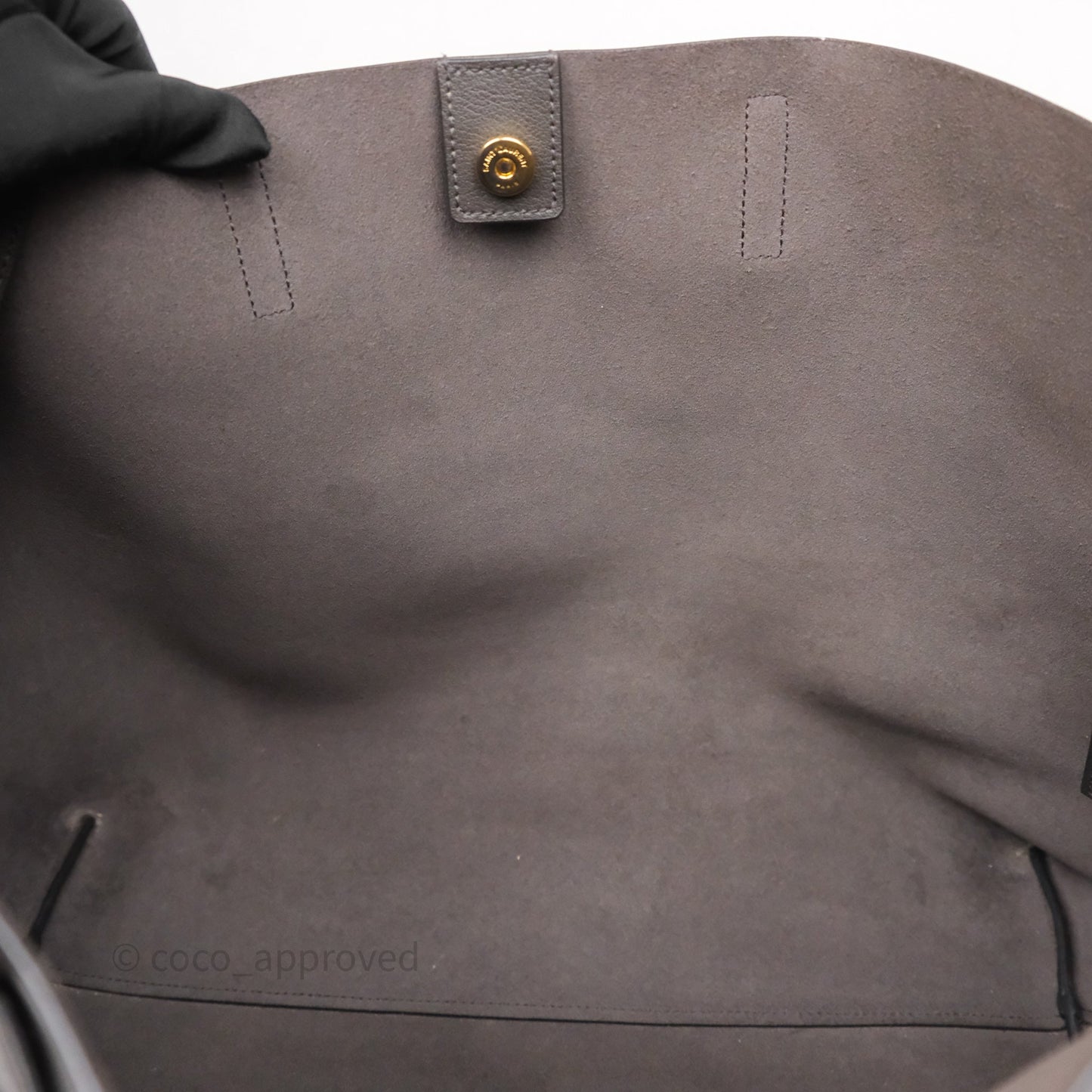 Saint Laurent Large Shopping Tote Dark Grey Calfskin