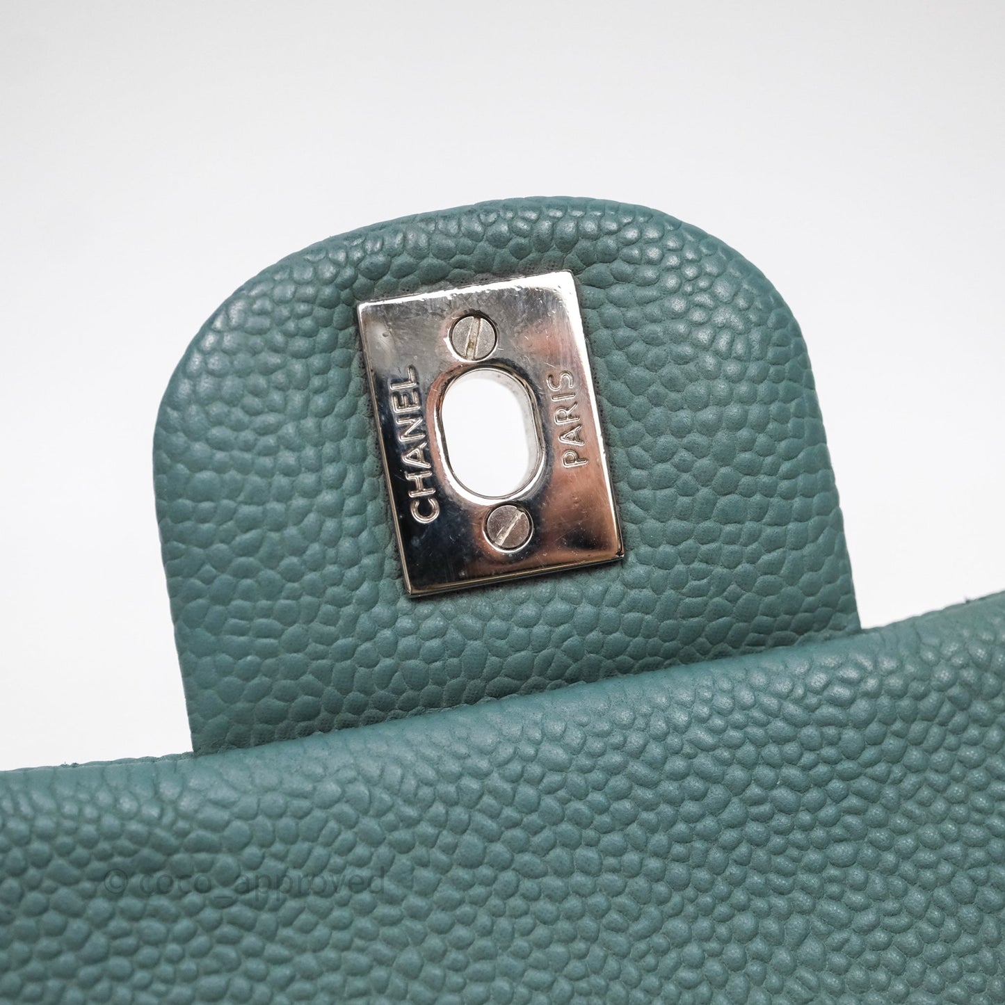 Chanel Quilted Clutch with Chain Green Caviar Gold Hardware