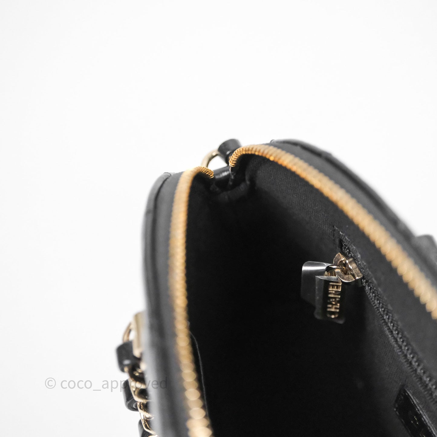 Chanel Handle Clutch with Chain Black Shiny Lambskin Gold Hardware