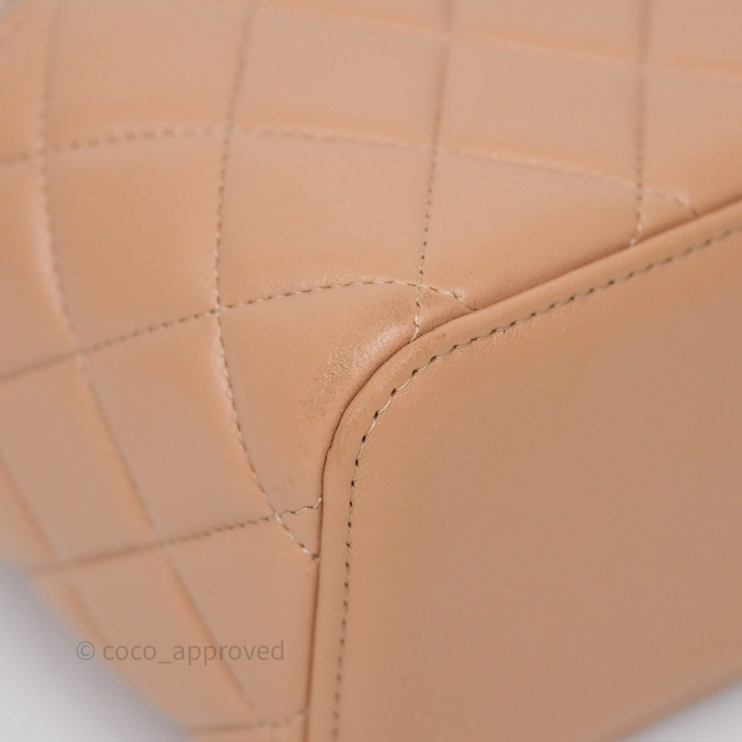 Chanel Top Handle Vanity with Chain Beige Lambskin Aged Gold Hardware
