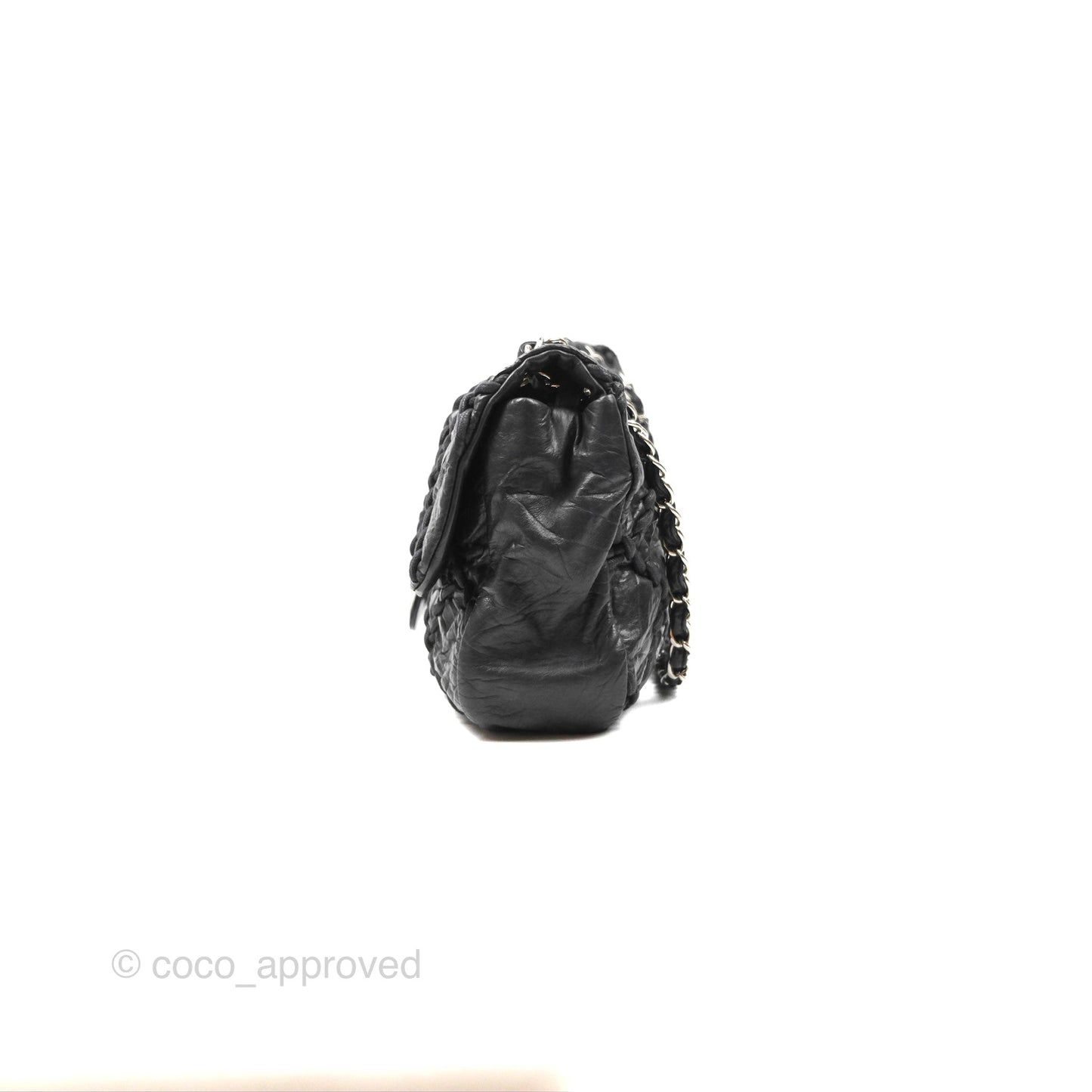 Chanel Large Flap Bag Dark Navy Silver Hardware