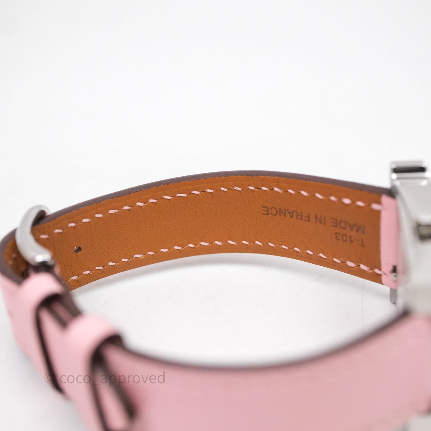 Hermès Heure H Watch Diamond Rose Sakura Swift Palladium Hardware