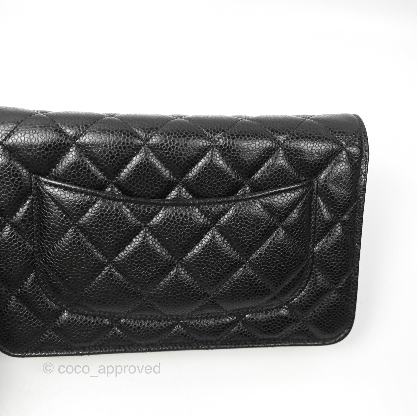 Chanel Classic Quilted Wallet On Chain WOC Black Caviar Gold Hardware