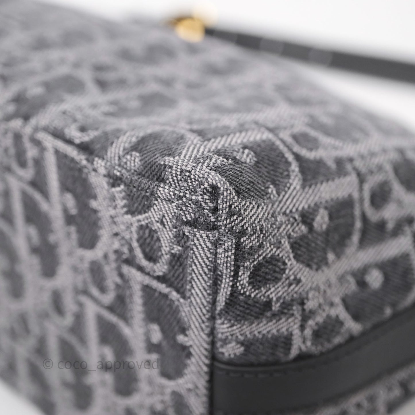 Christian Dior Diorstar Hobo Bag with Chain Gray Denim Dior Oblique Jacquard