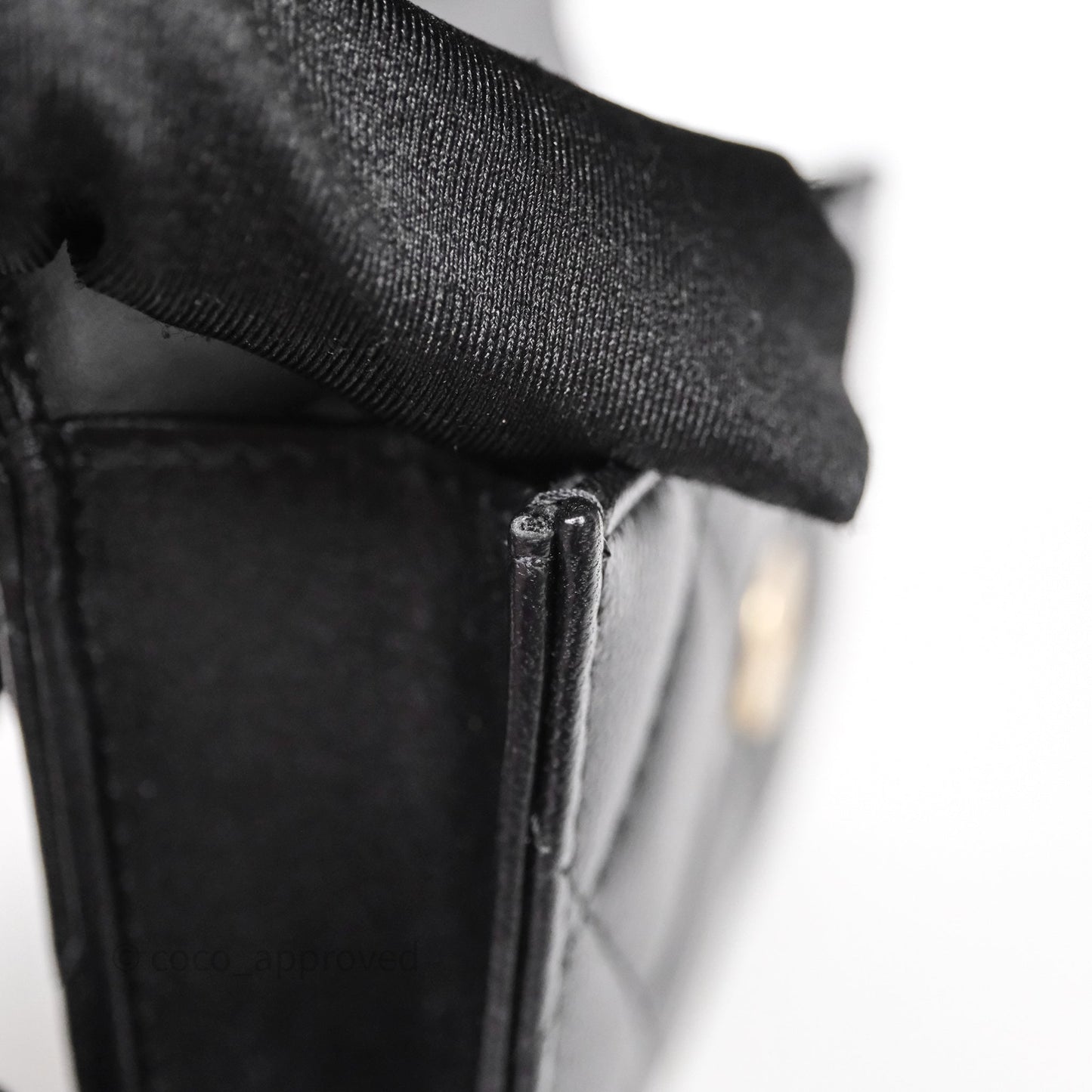Chanel Jewel Hook Card Holder Black Lambskin Aged Gold Hardware