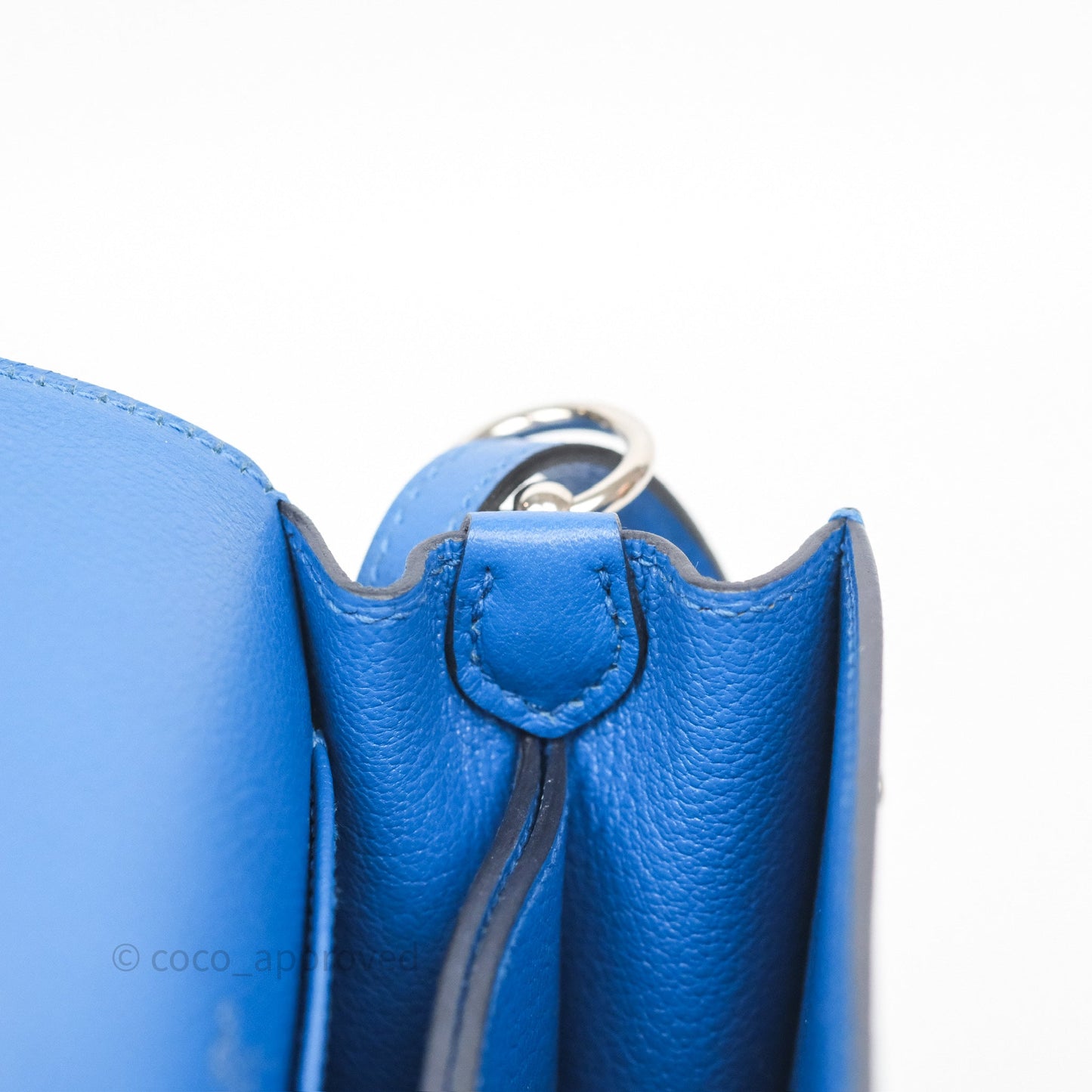 Hermès Roulis Mini 18 Blue Zellige I7 Evercolor Palladium Hardware