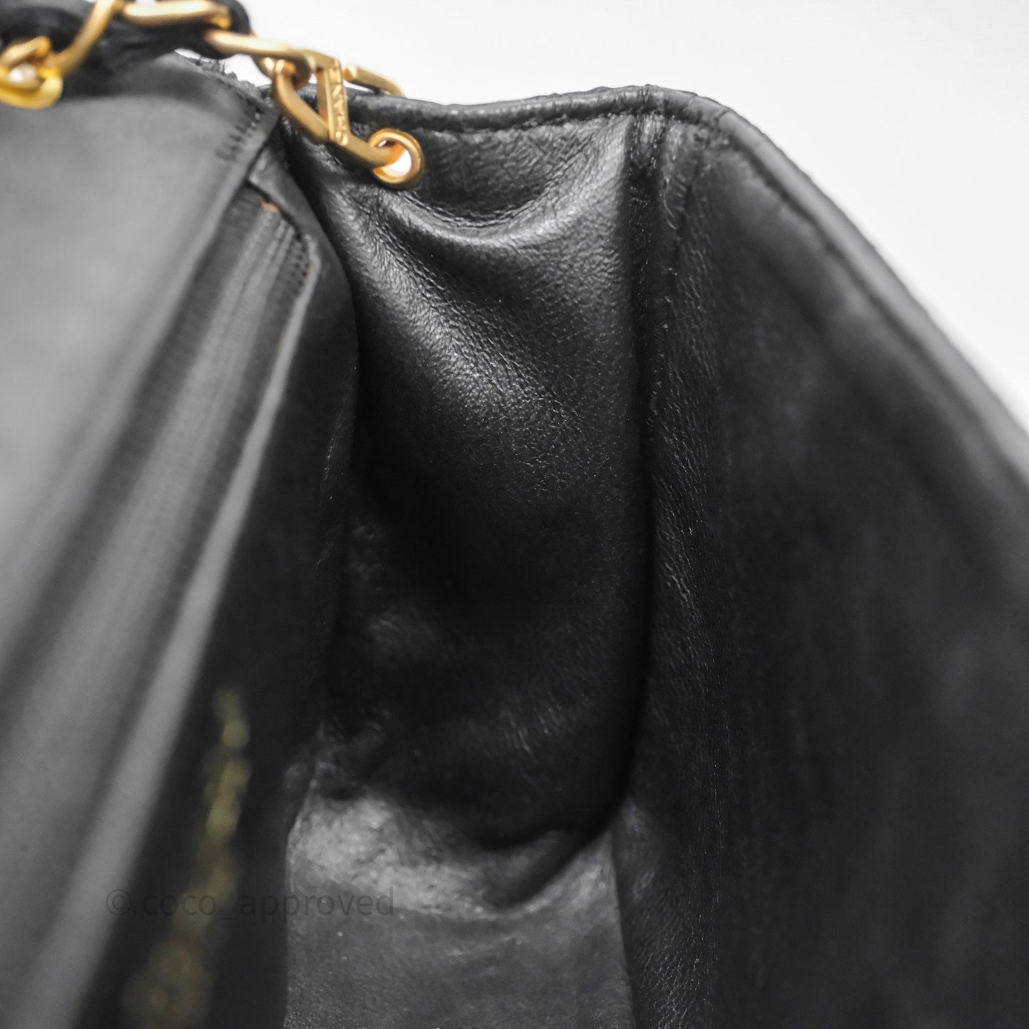 Chanel Vintage Mini Rectangular Black Satin Matte Gold Hardware