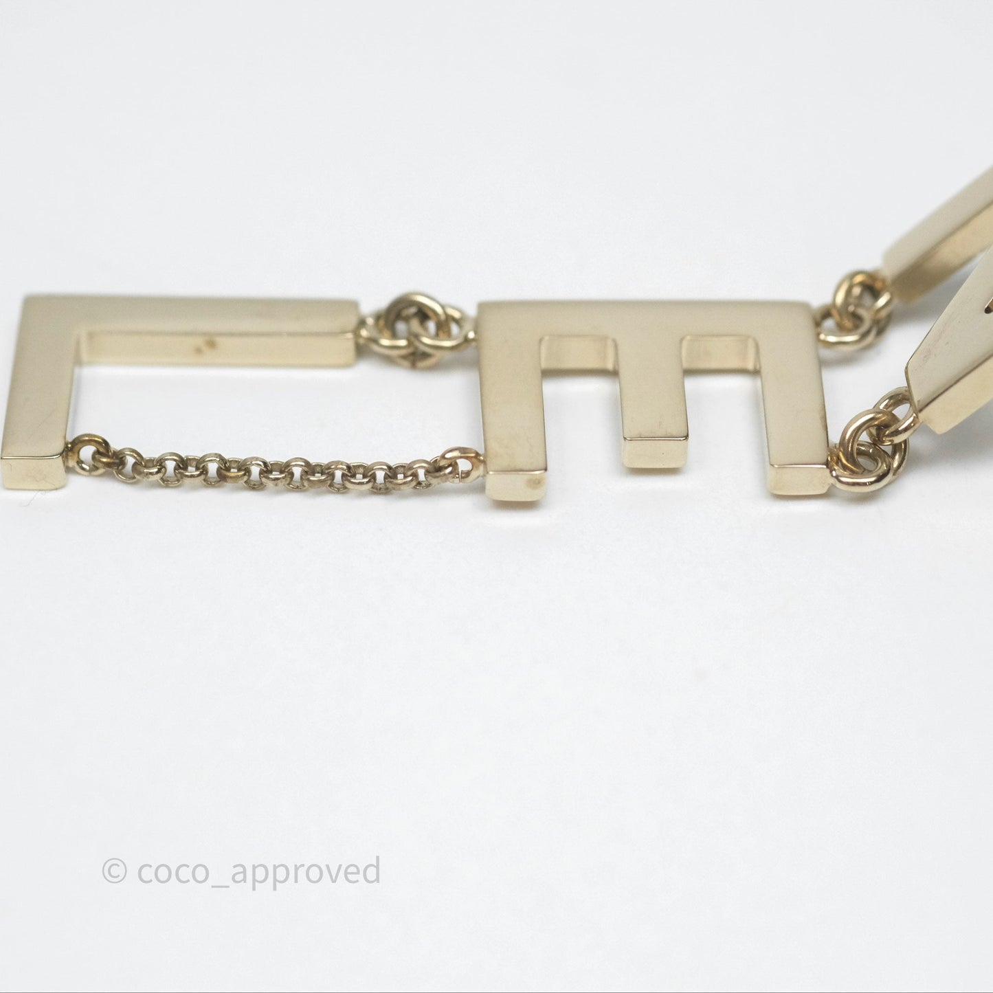 Chanel Letter Cha-Nel Logo Drop Earrings Gold Tone 20V