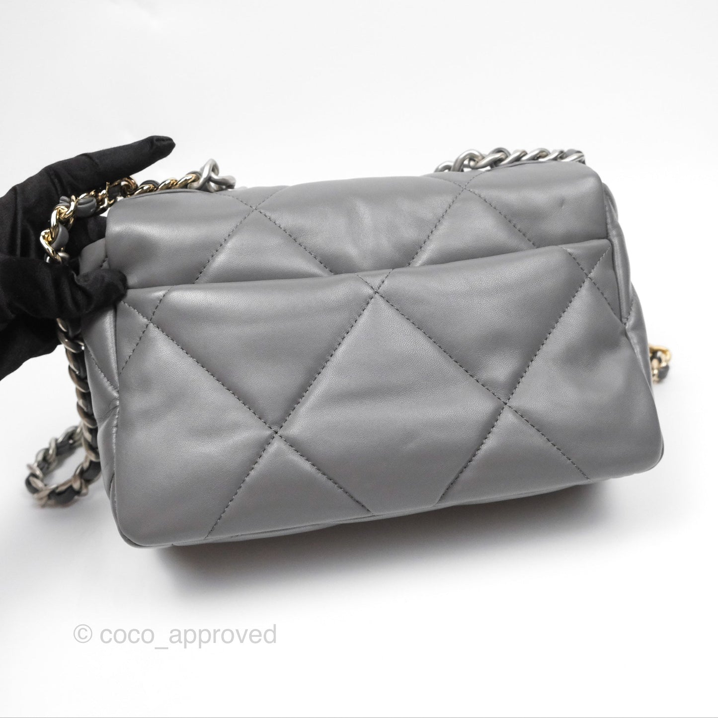 Chanel 19 Small Dark Grey Mixed Hardware